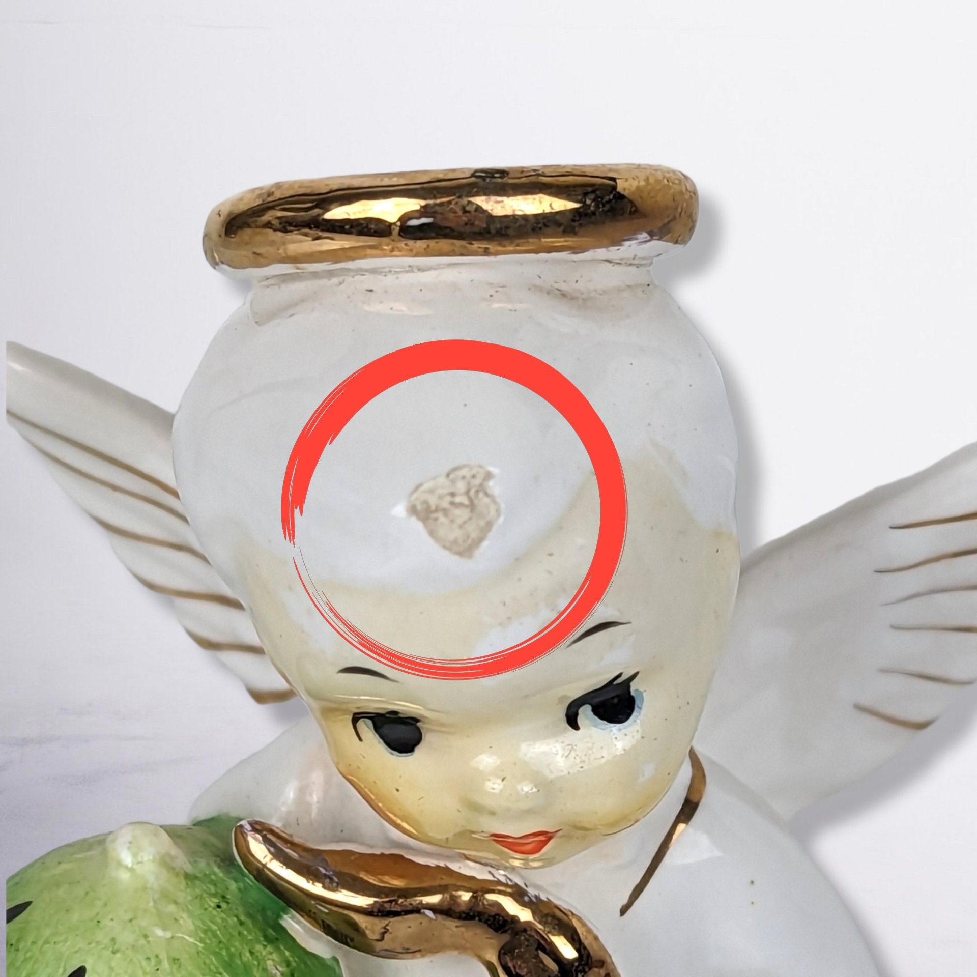 Pair of Napco 1956 June and August Angel Figurines, Made in Japan, Flawed