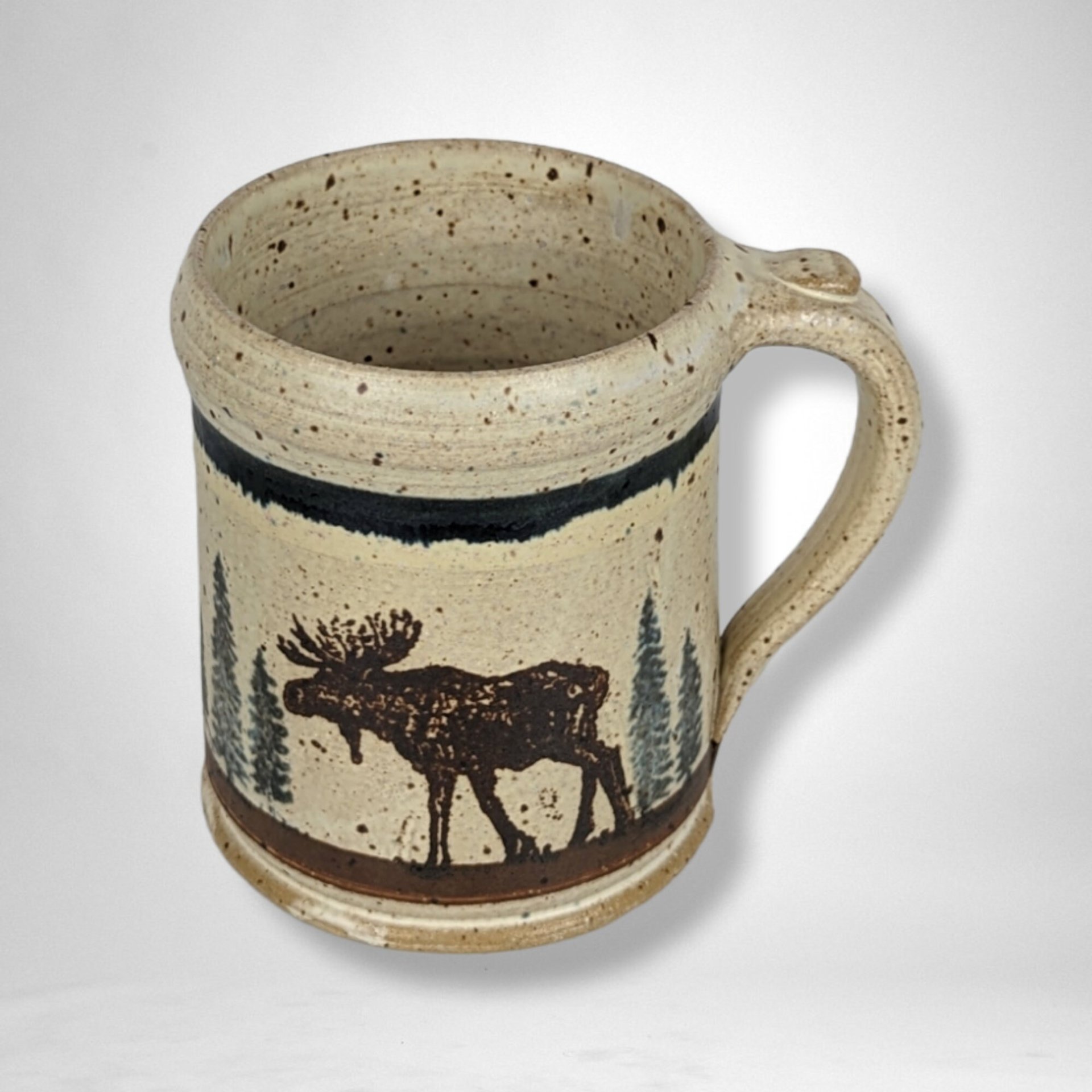 Dakota Stoneware Handmade Pottery Mug With Moose