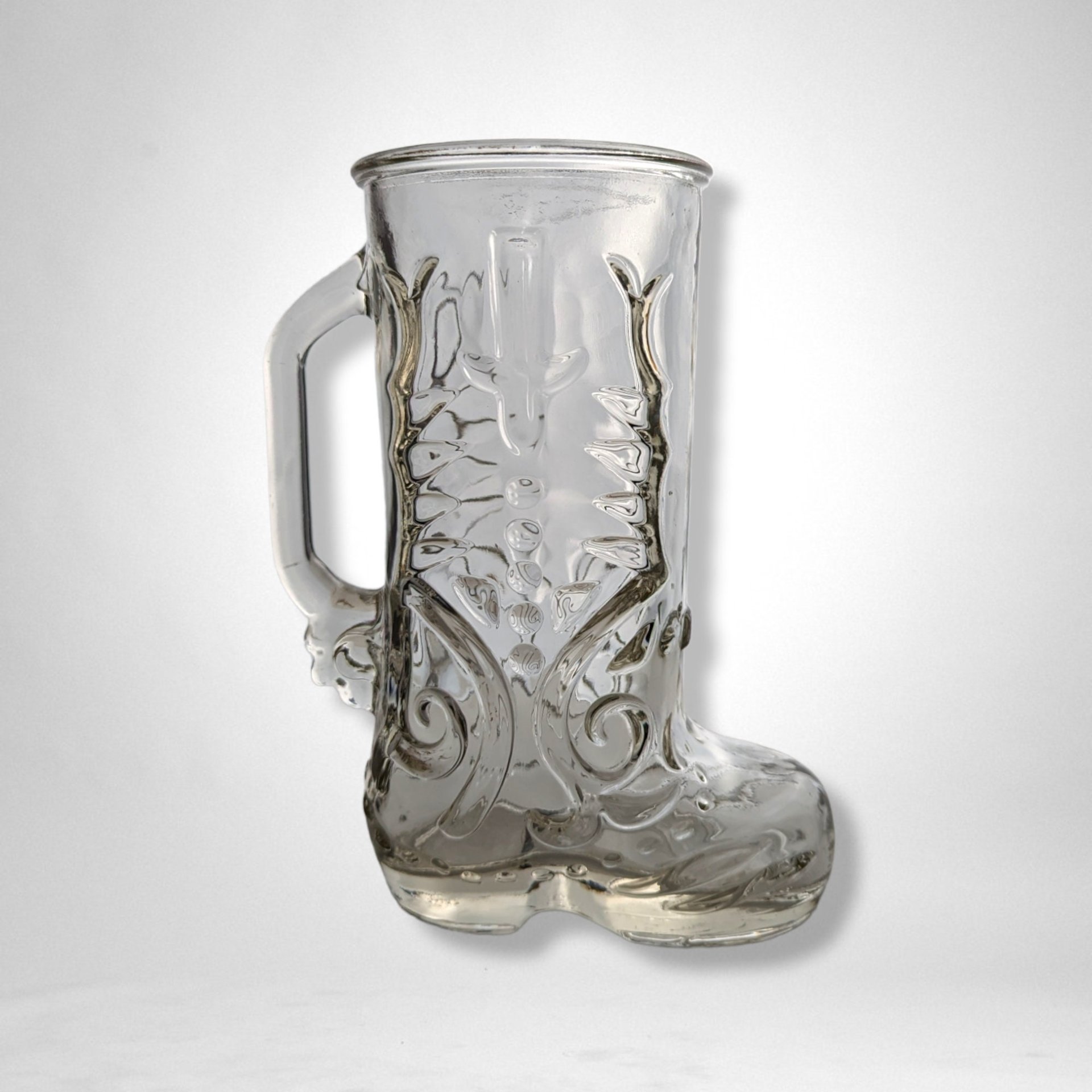 Clear Glass Boot Mug/Stein with Handle