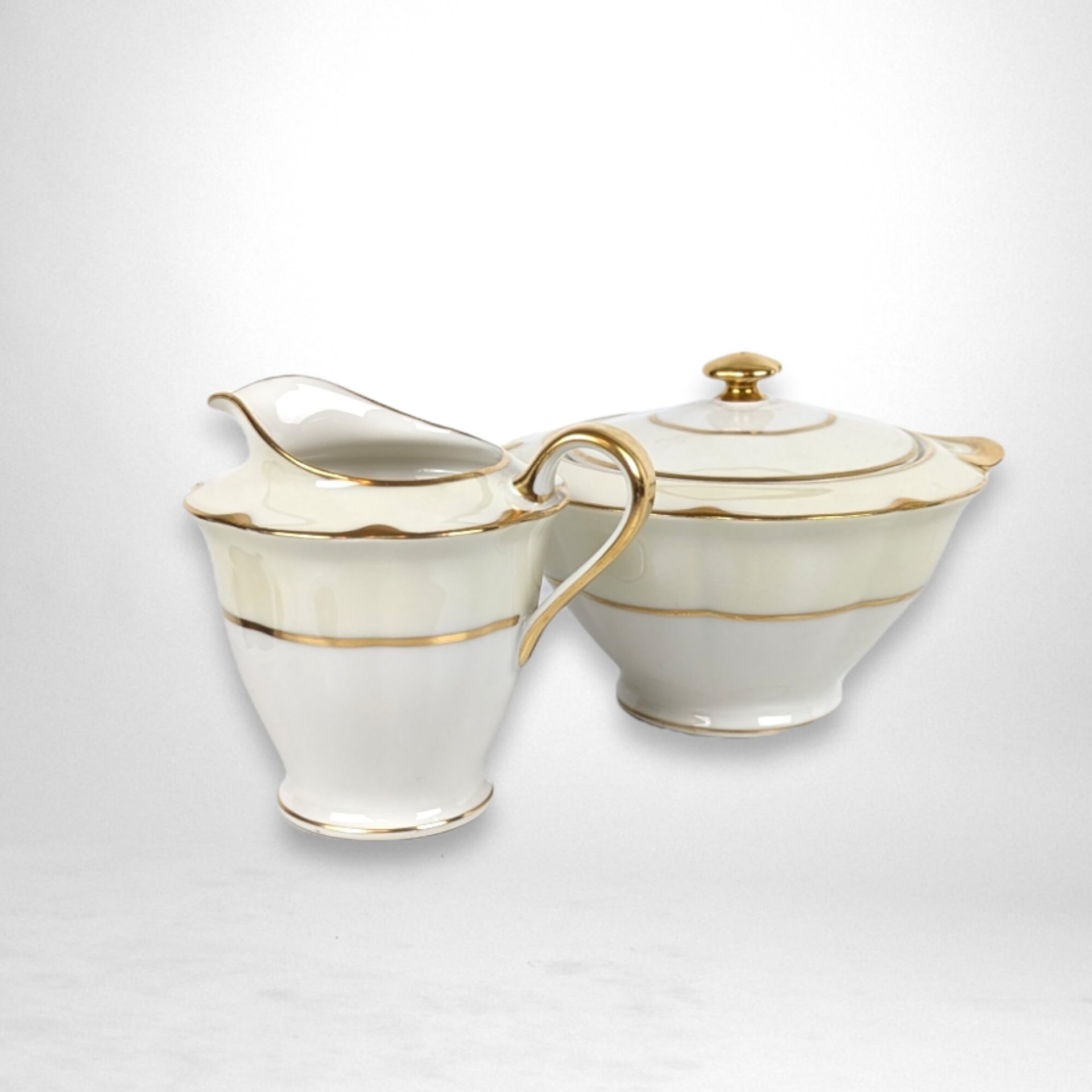 Haviland Limoges Ivory Sugar Bowl and Creamer Set