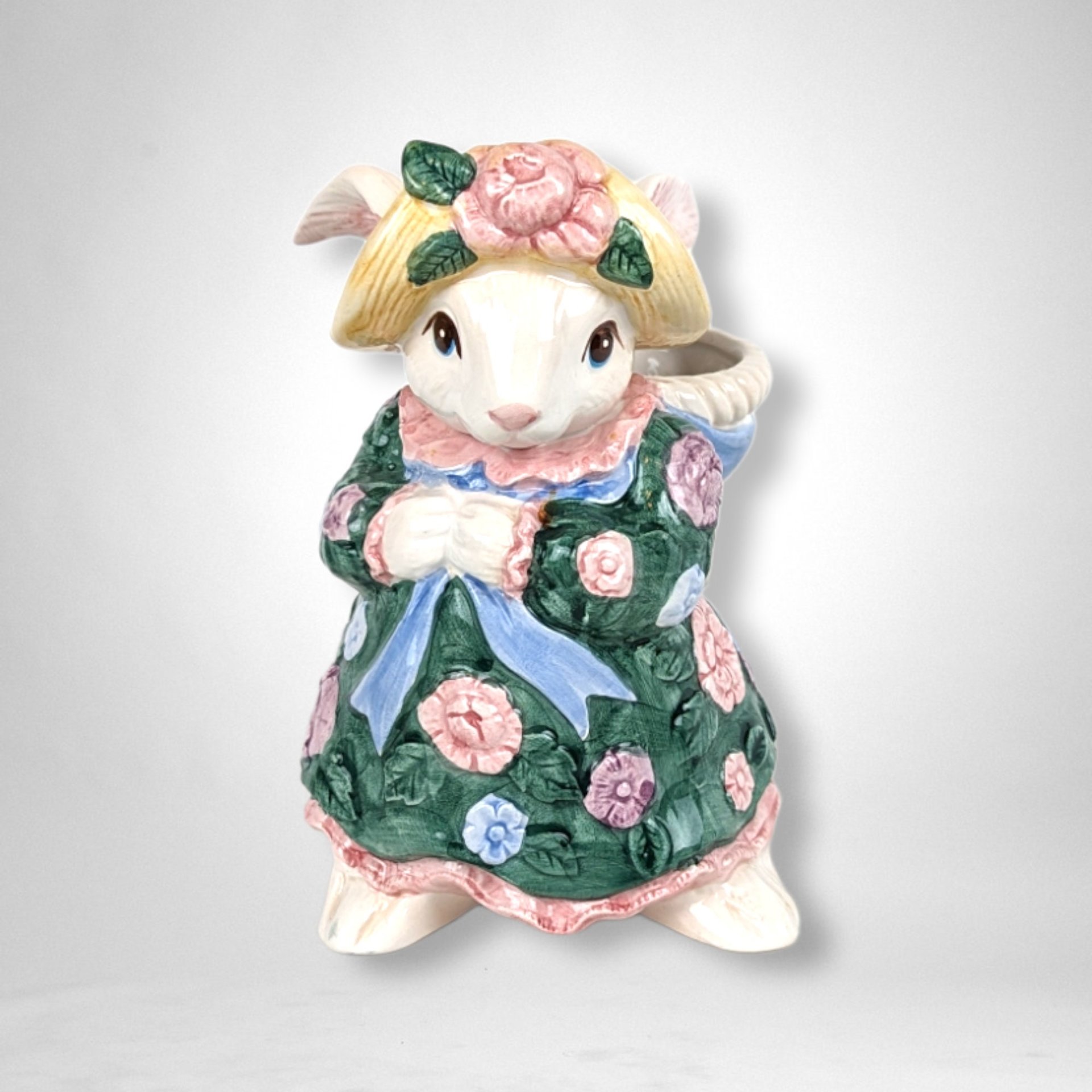 1991 Fitz and Floyd Bloomers Bunny Bud Vase: Vintage Easter Decor
