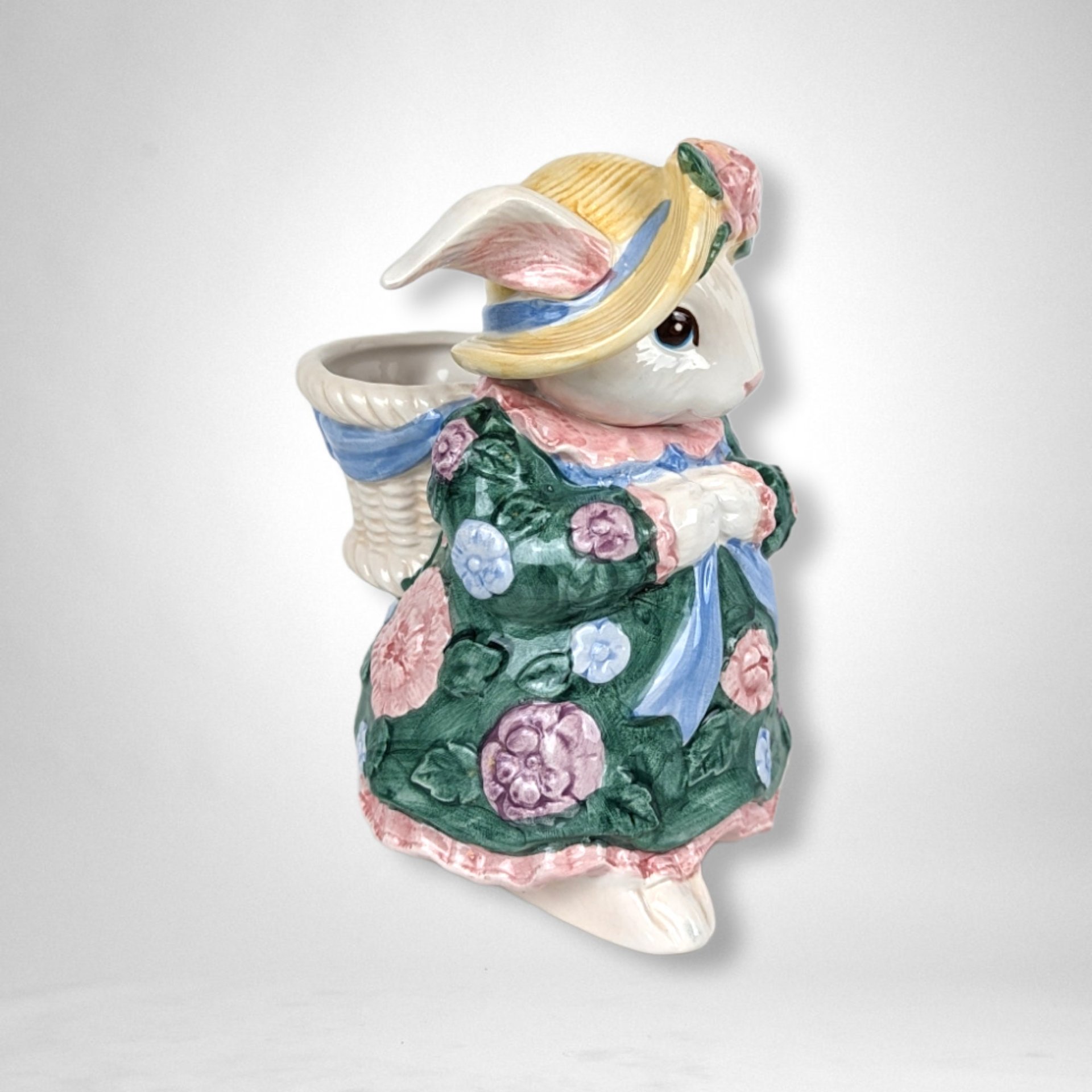 1991 Fitz and Floyd Bloomers Bunny Bud Vase: Vintage Easter Decor