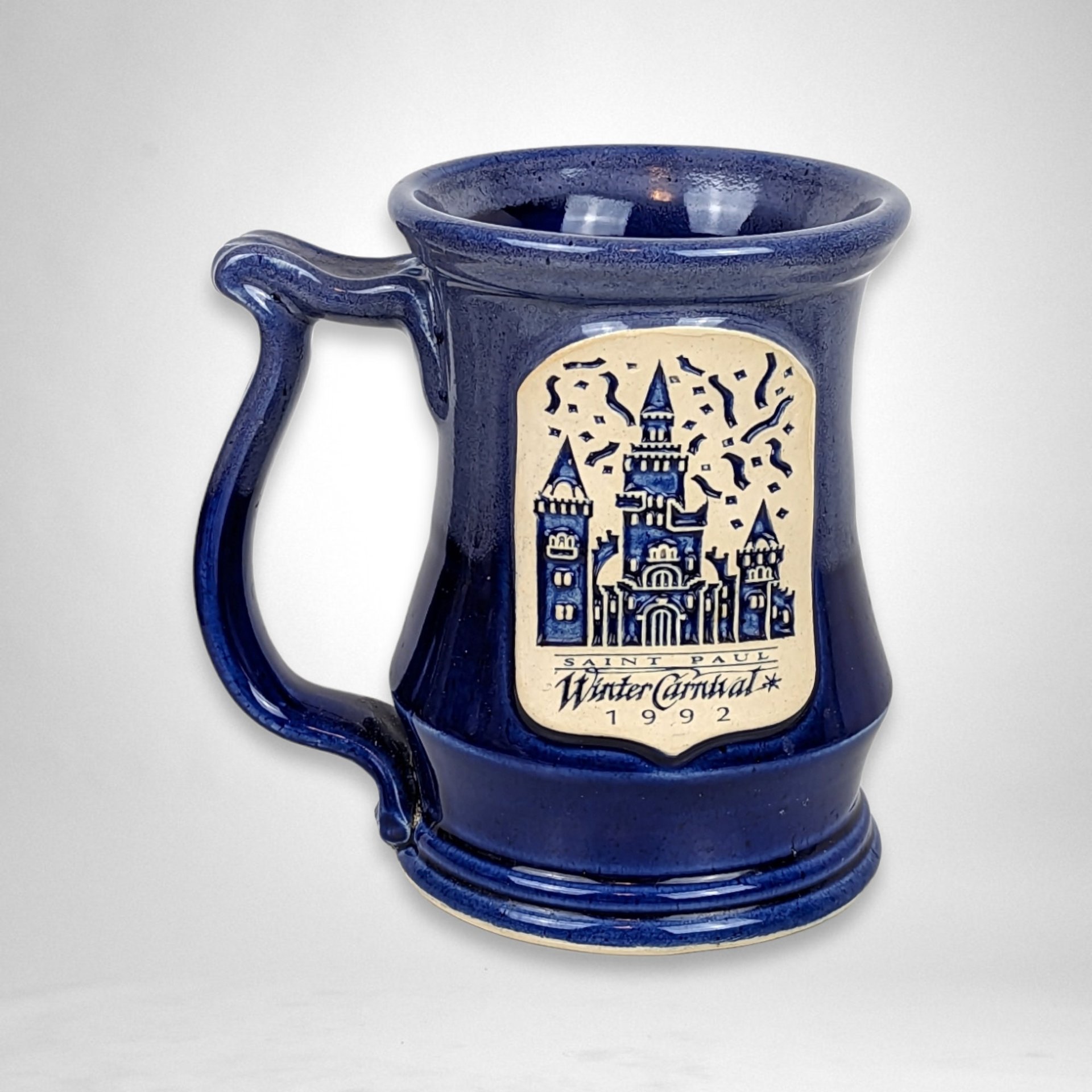 Vintage 1992 Saint Paul Winter Carnival Pottery Mug, Signed by John Deneen