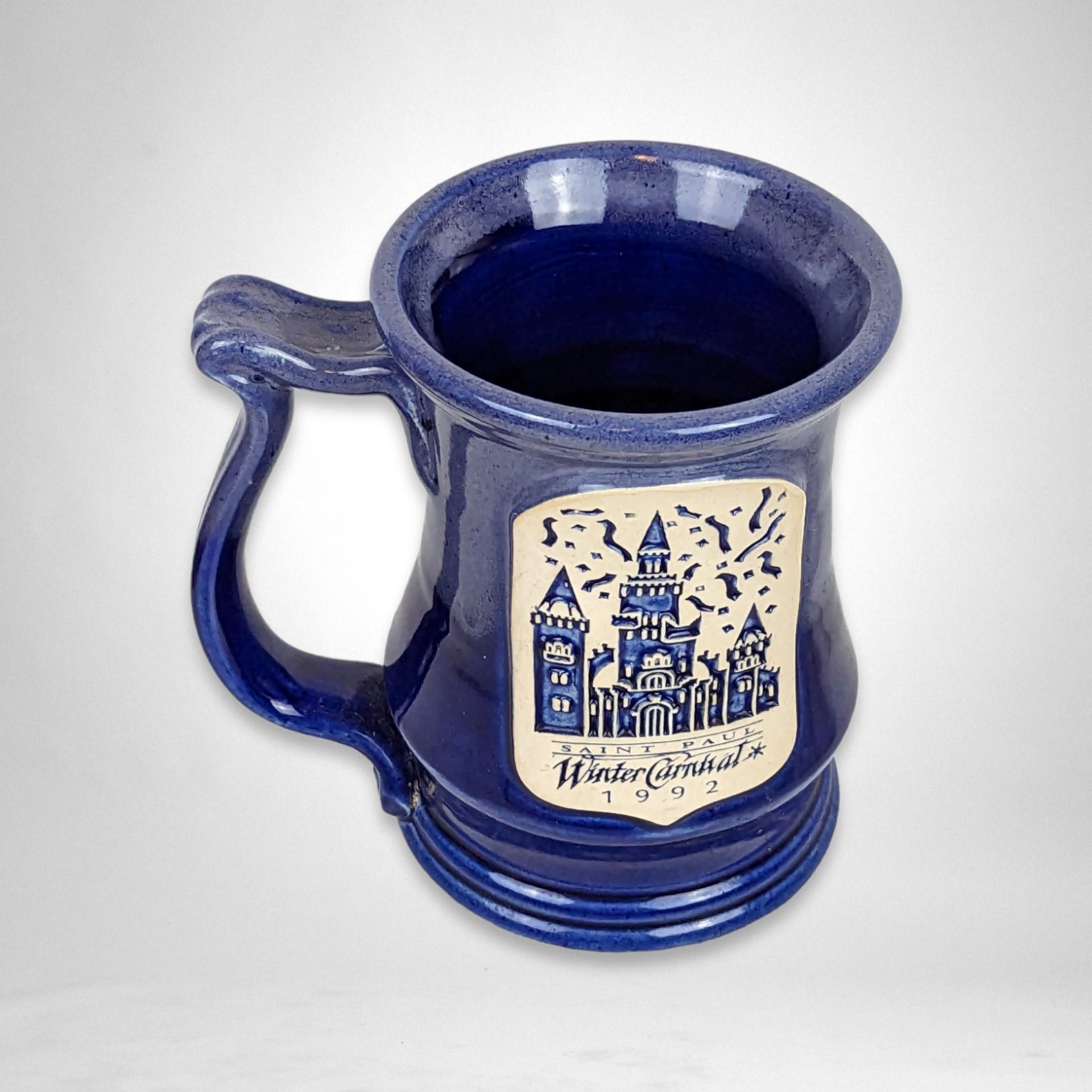 Vintage 1992 Saint Paul Winter Carnival Pottery Mug, Signed by John Deneen