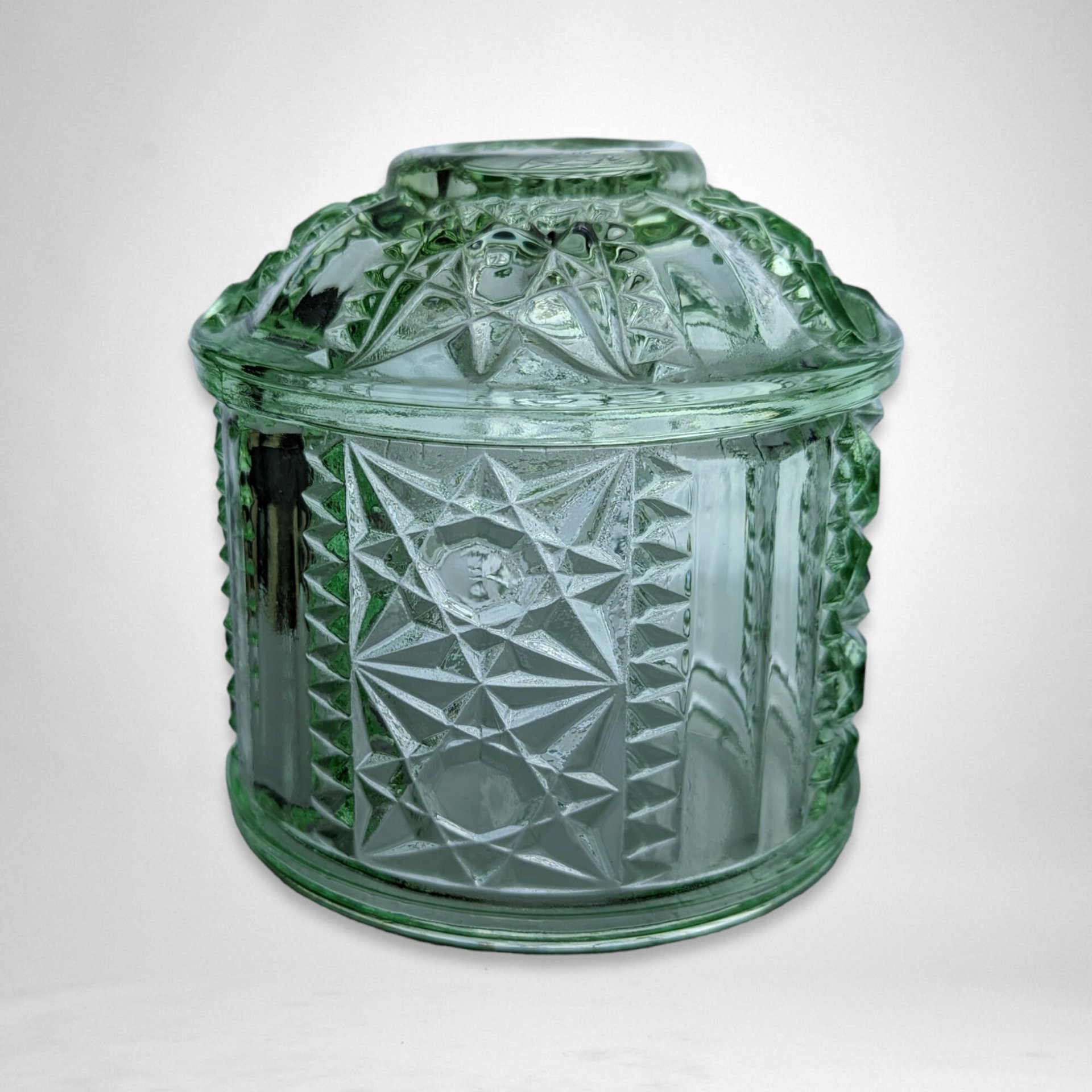 Indiana Glass Green Fairy Lamp, Top Only