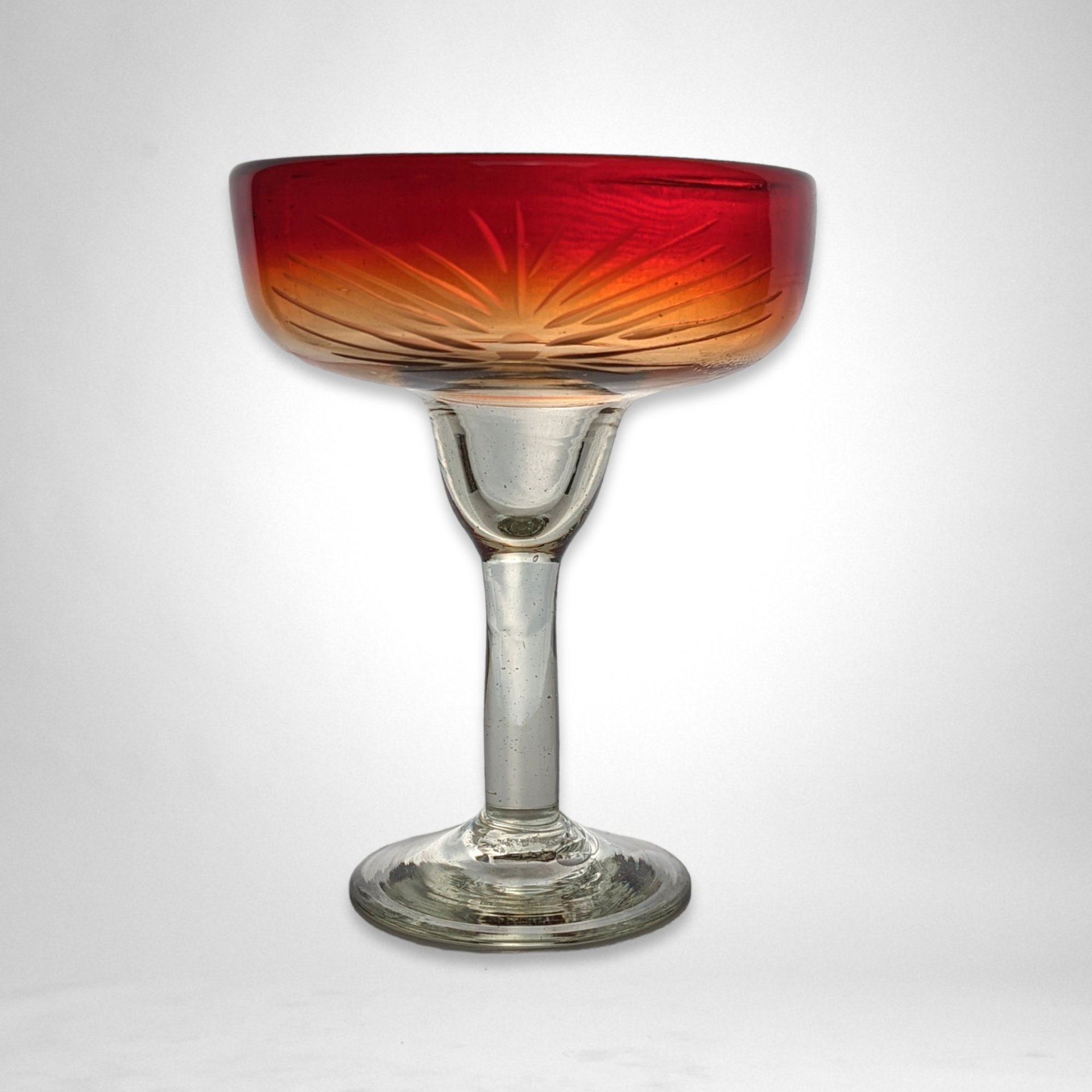 Amberina Sunset Margarita Glass