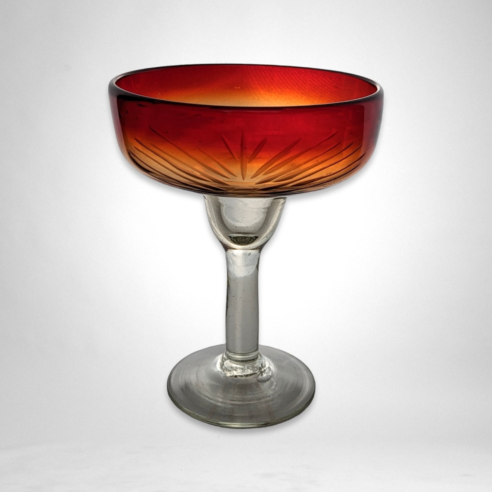 Amberina Sunset Margarita Glass