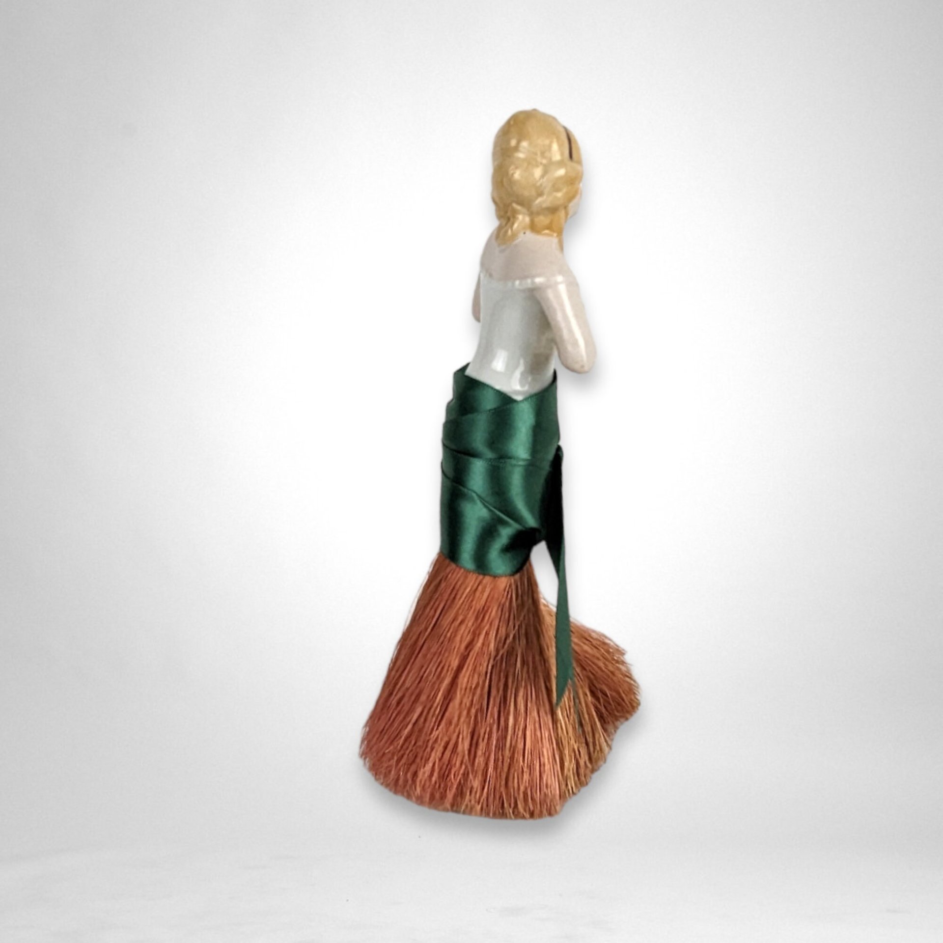 Vintage Vanity Brush with Doll Half