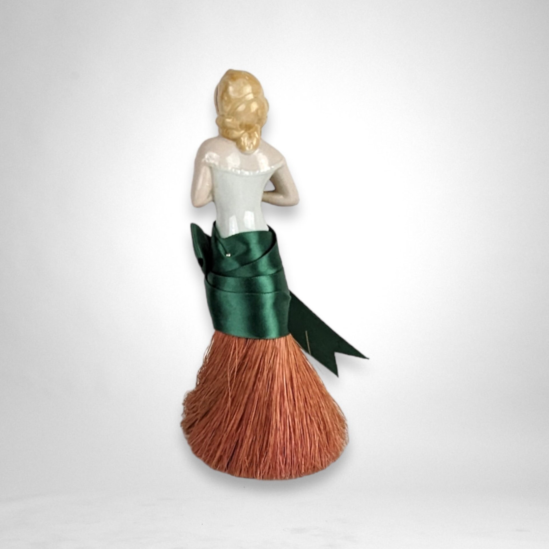 Vintage Vanity Brush with Doll Half