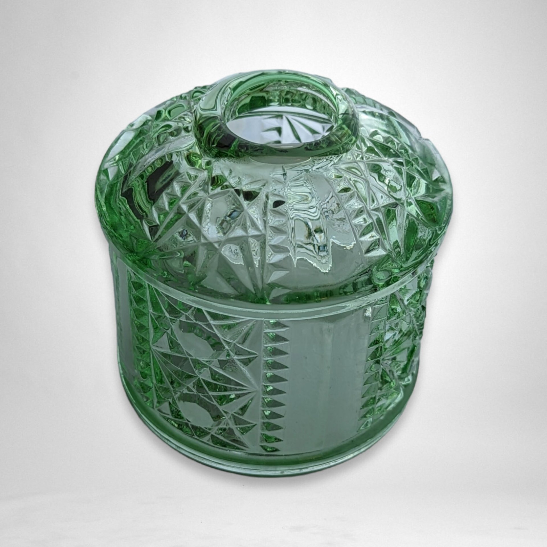 Indiana Glass Green Fairy Lamp, Top Only
