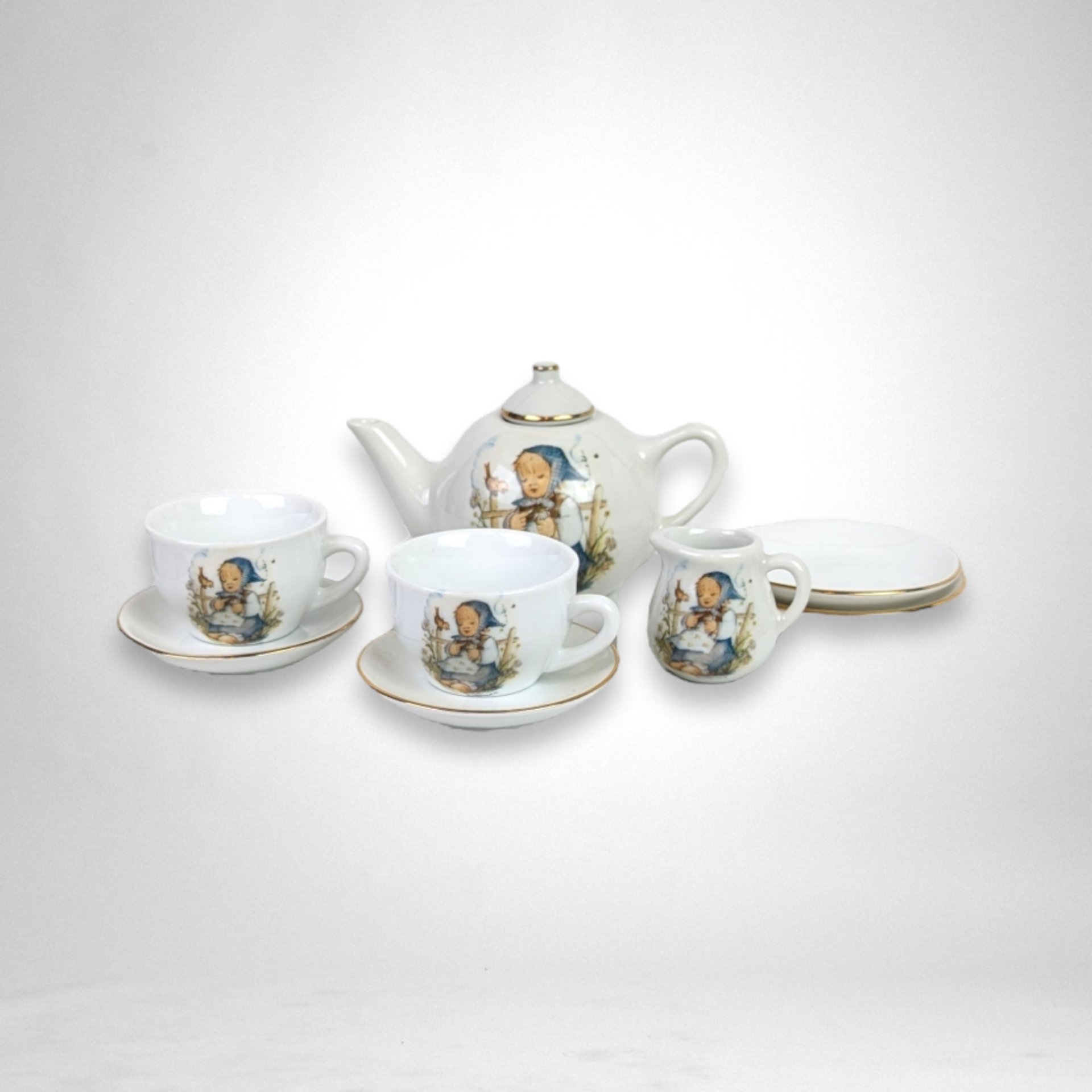 1993 Hummel "He Loves Me?" Childs Tea Set