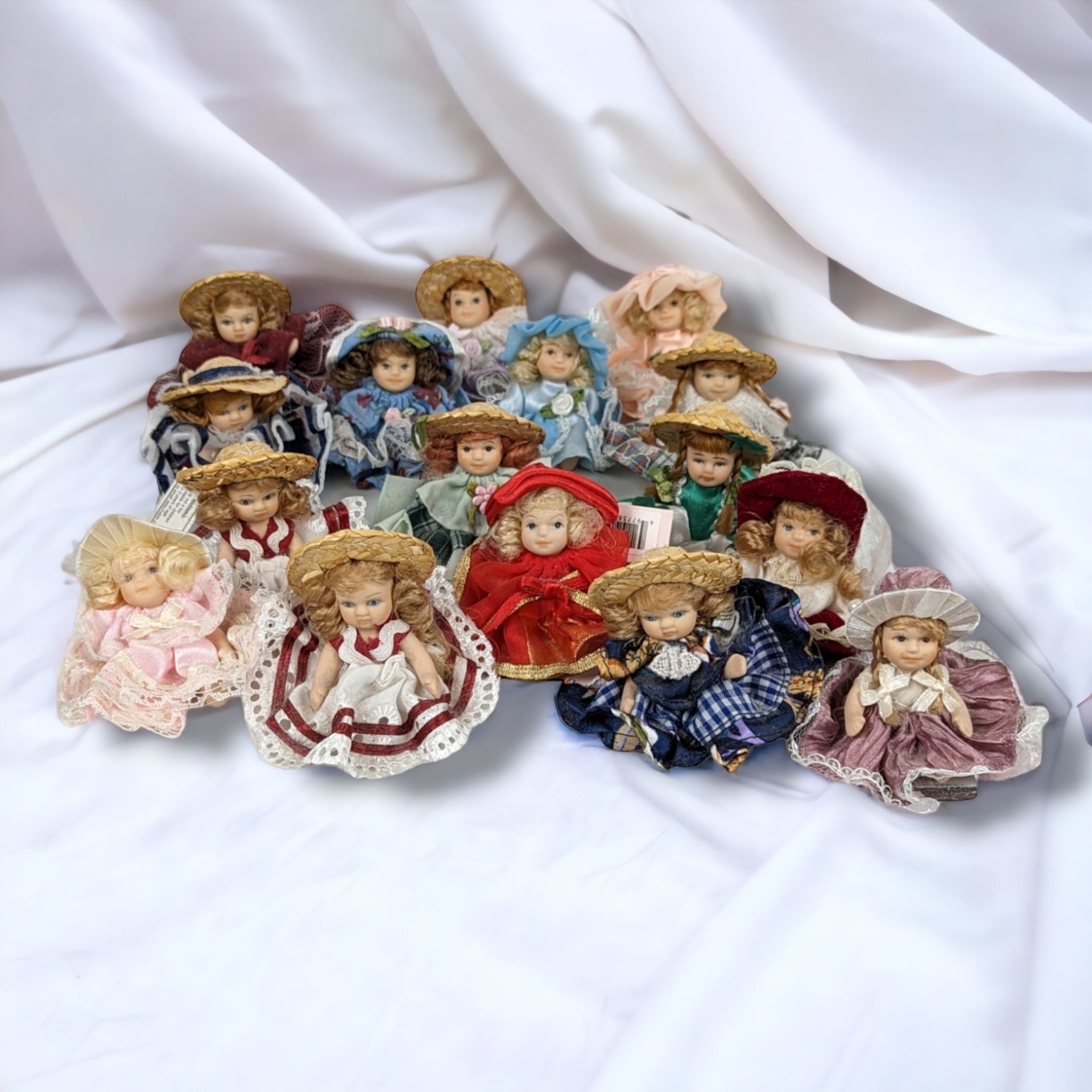 Charming Vintage Porcelain Girl Dolls - Set of 4 (5" Each) or 16 (2.5" Each) - Your Choice