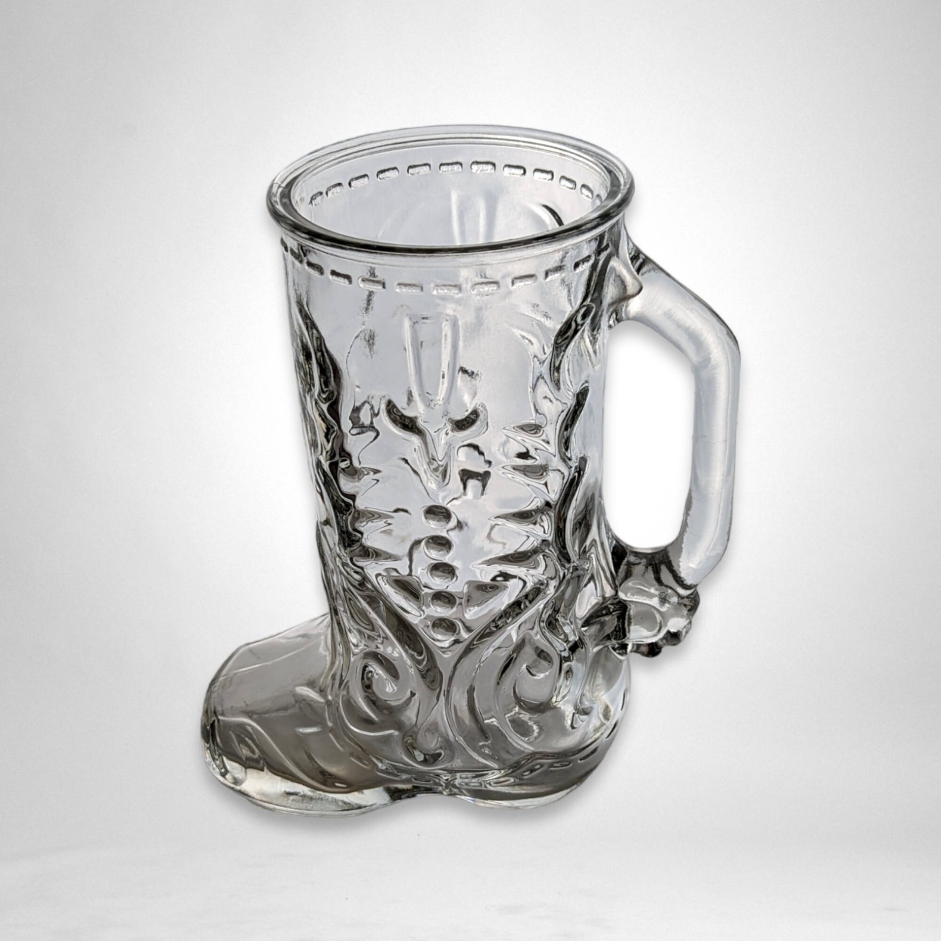 Vintage Glass Cowboy Boot Mug