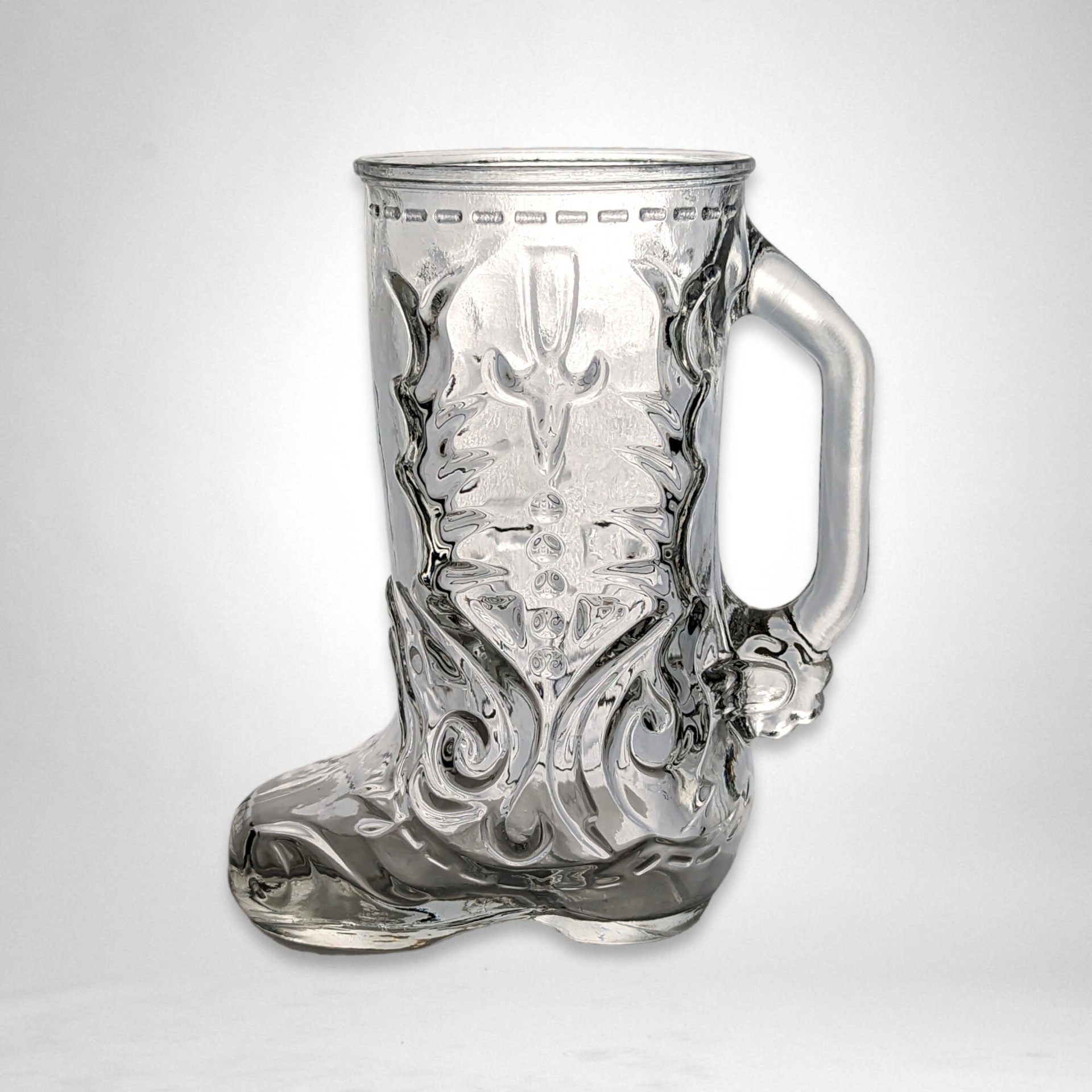 Vintage Glass Cowboy Boot Mug