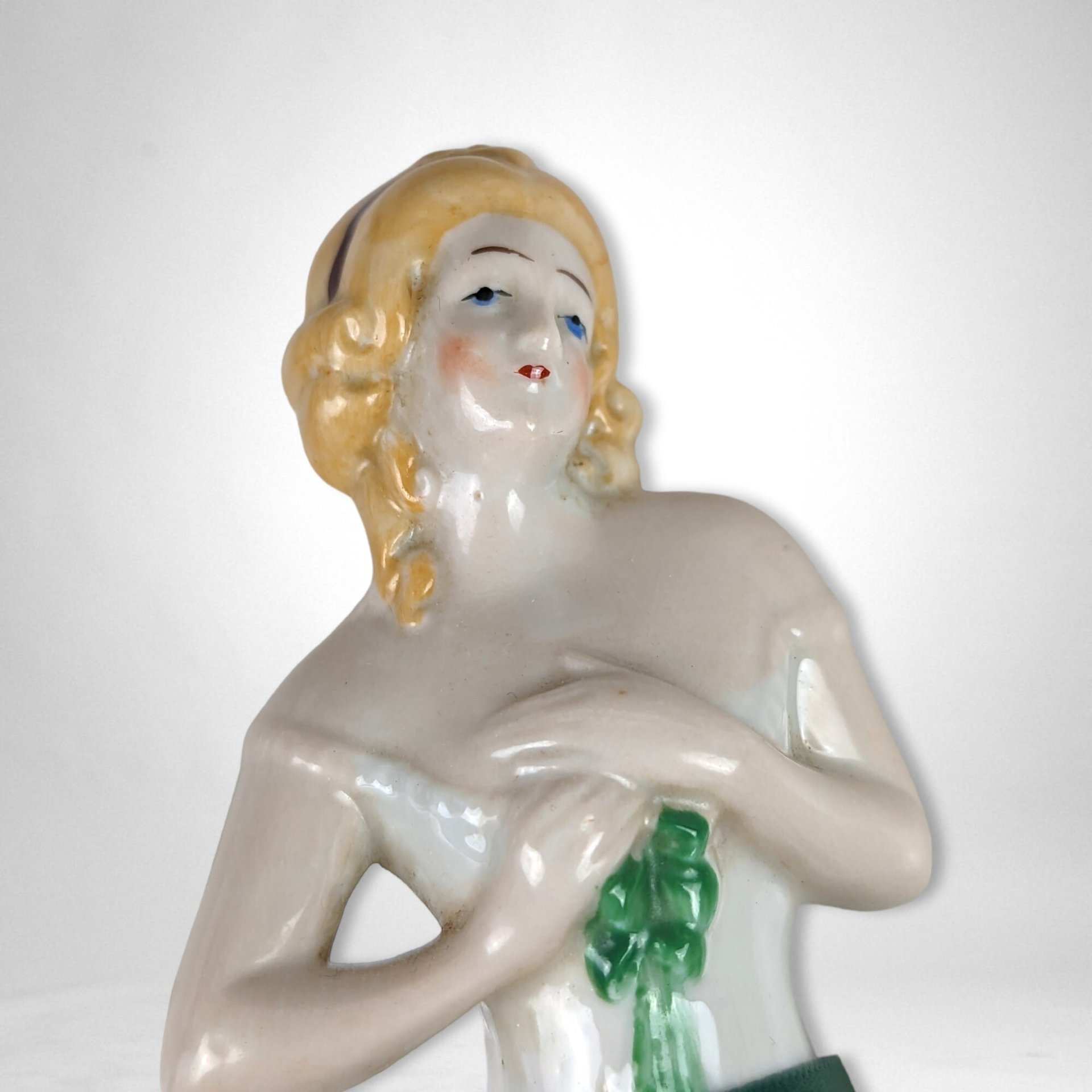 Vintage Vanity Brush with Doll Half