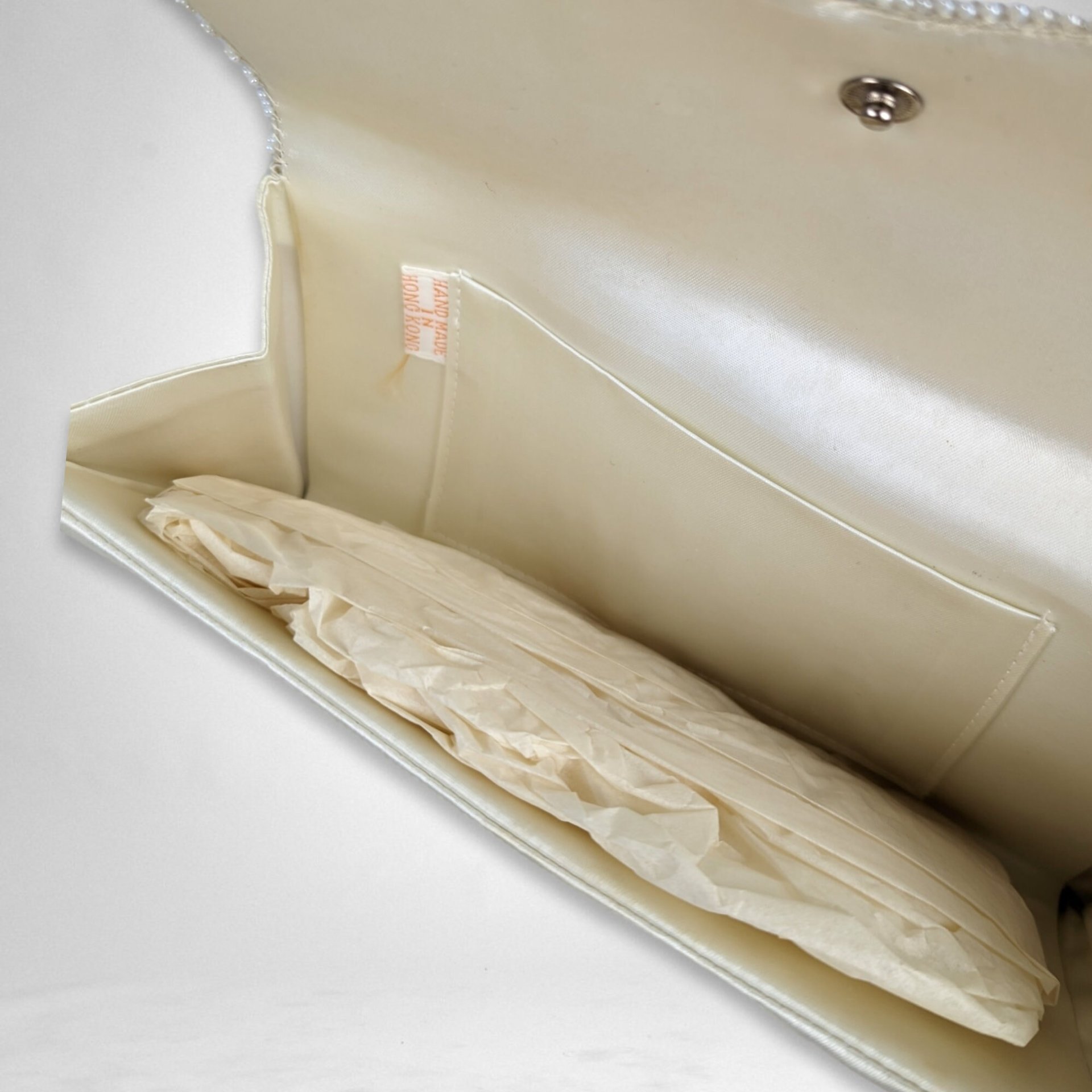 Vintage White Beaded Clutch