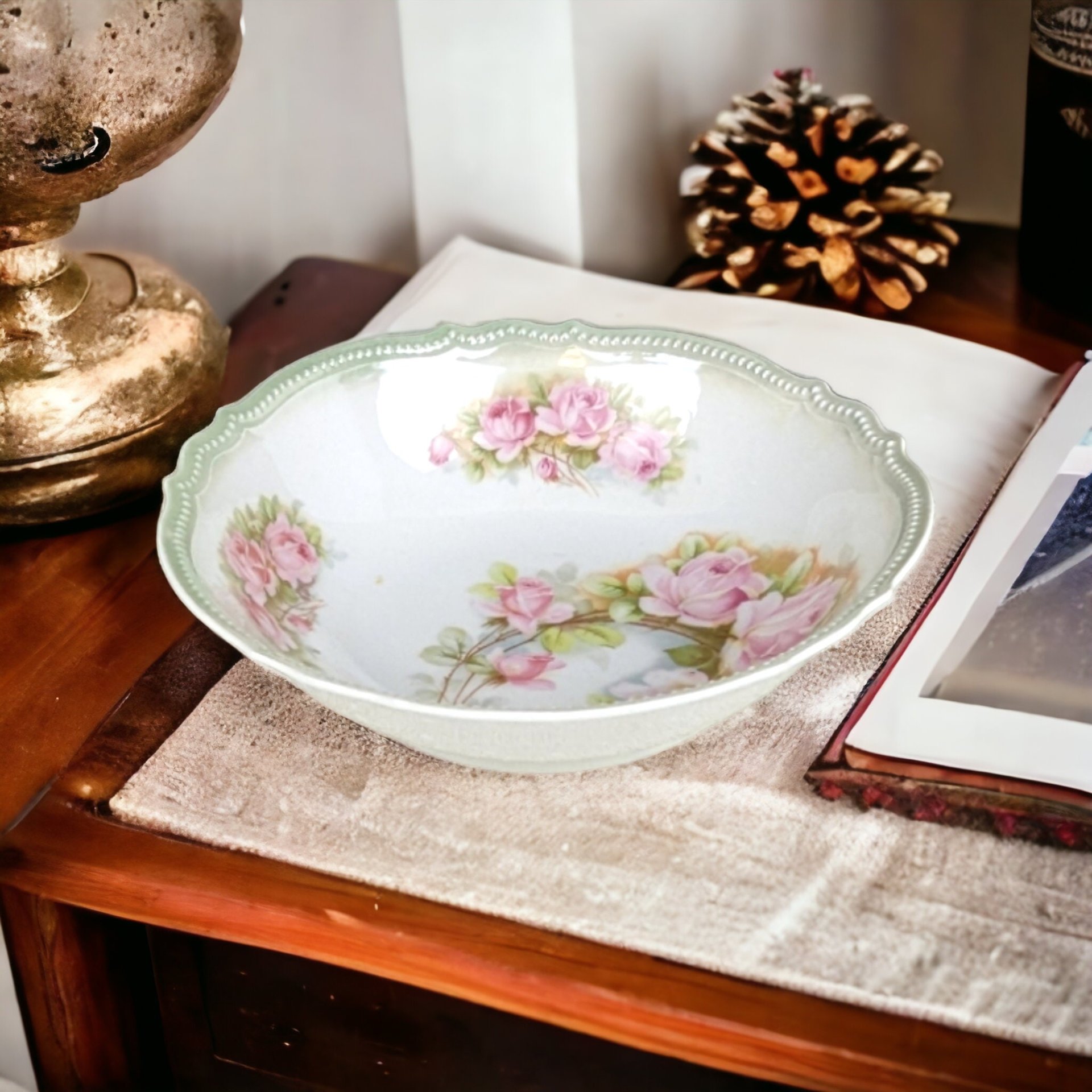 PK Bavaria 9" Pink Floral Bowl