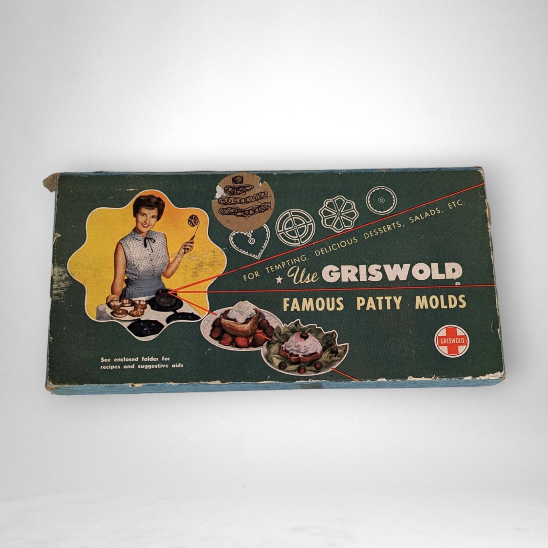 Vintage Griswold Shallow Patty Molds Set 1