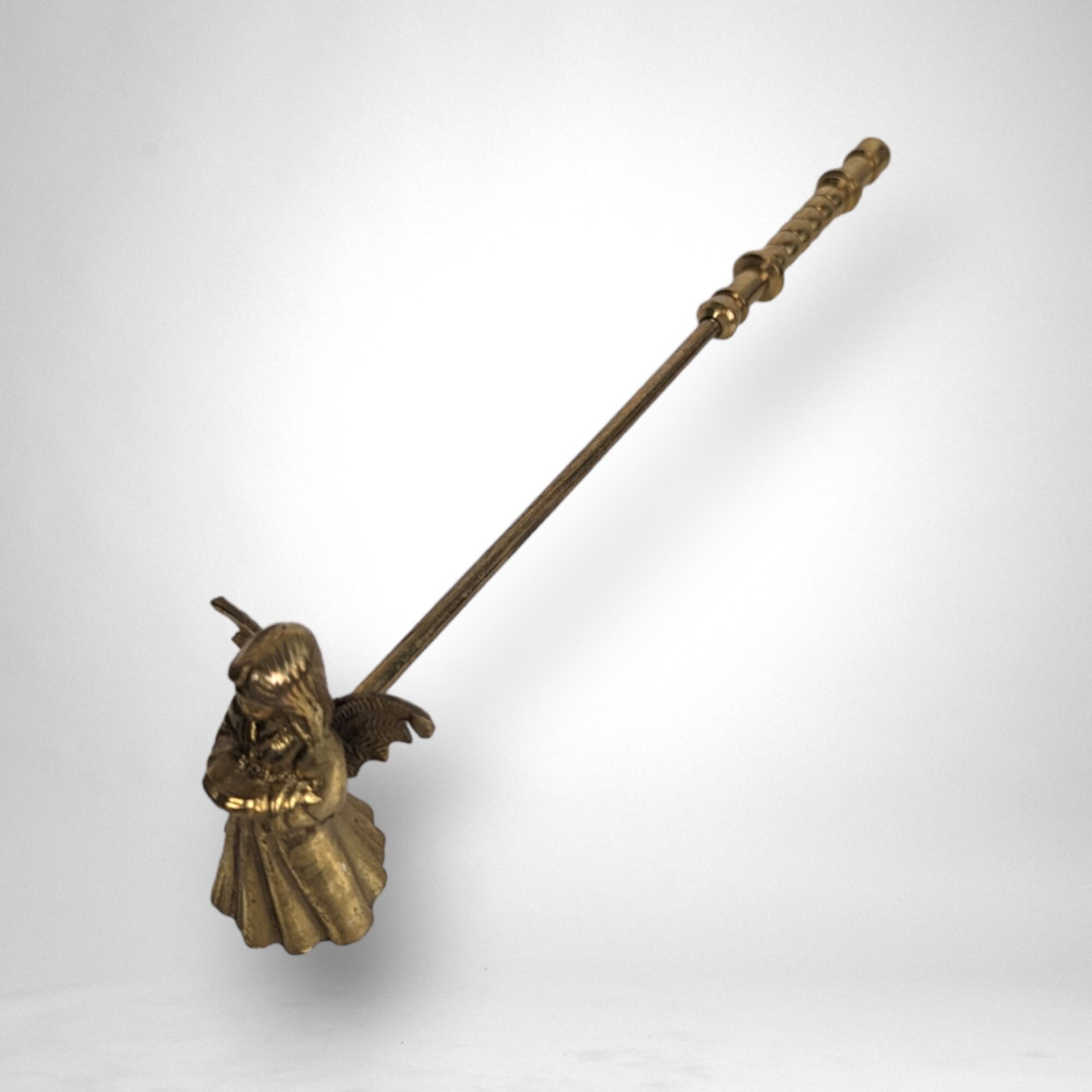 Vintage Brass Angel Candle Snuffer with Case