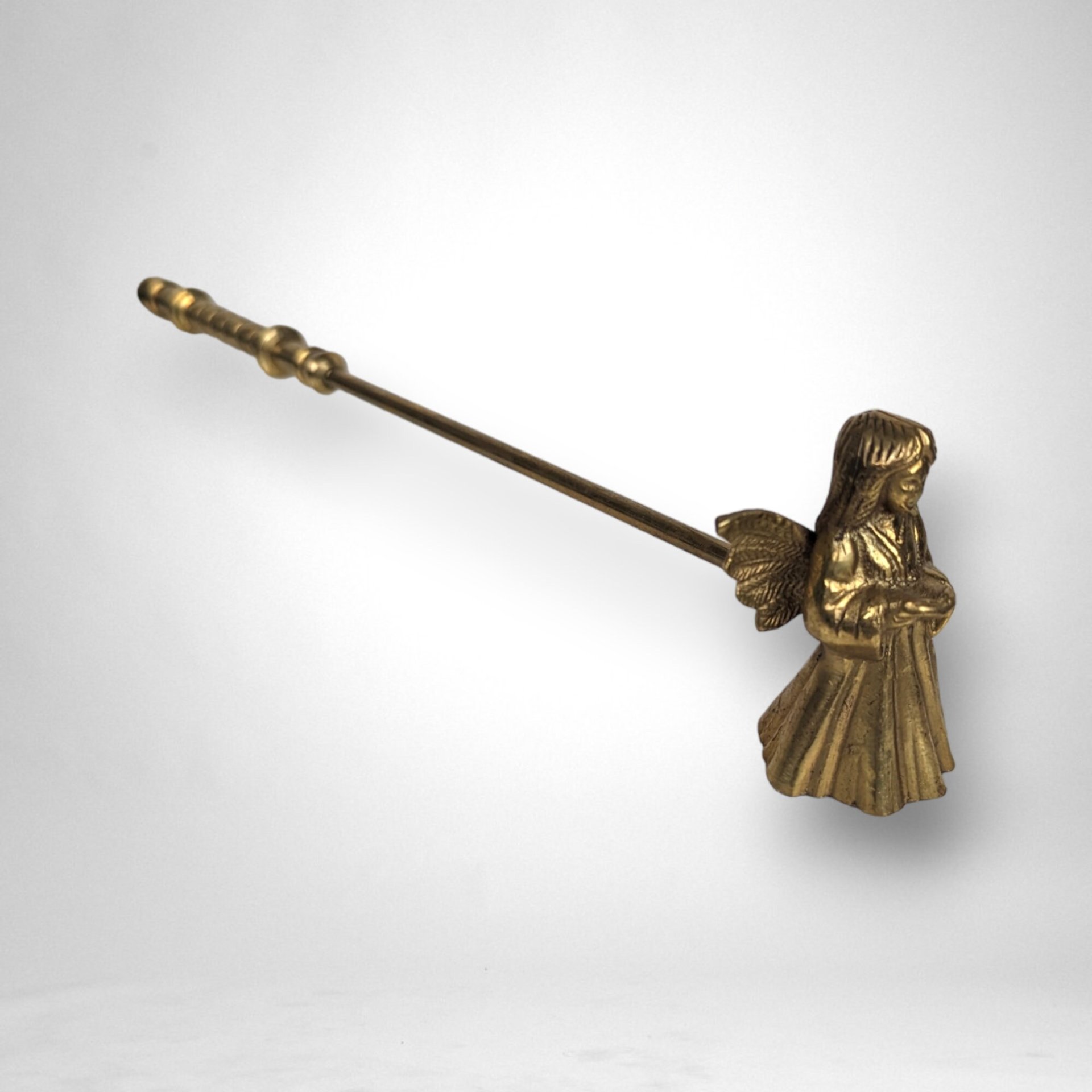 Vintage Brass Angel Candle Snuffer with Case