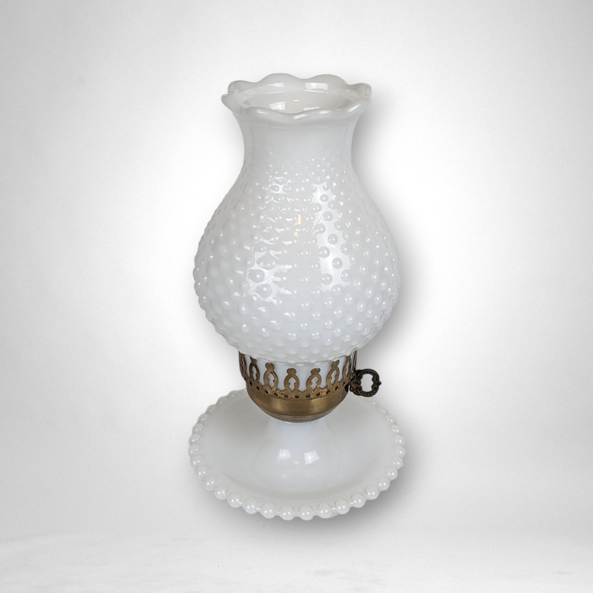 Vintage Milk Glass Hobnail Lamp