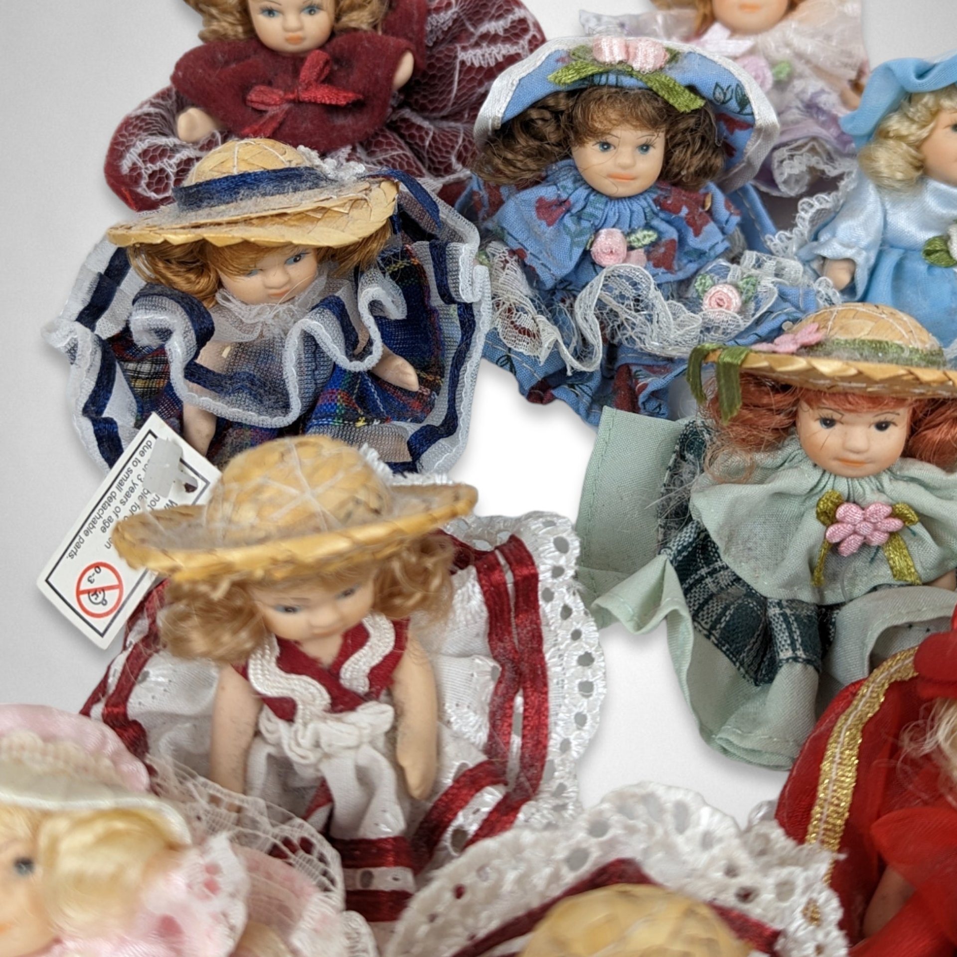 Charming Vintage Porcelain Girl Dolls - Set of 4 (5" Each) or 16 (2.5" Each) - Your Choice