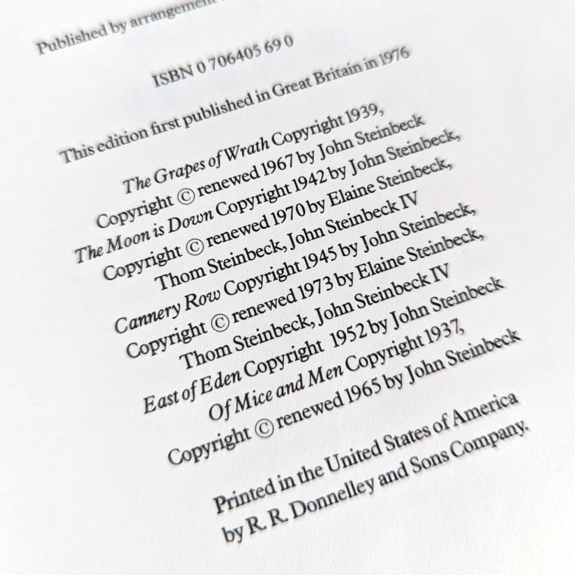 Vintage Complete Unabridged John Steinbeck Book