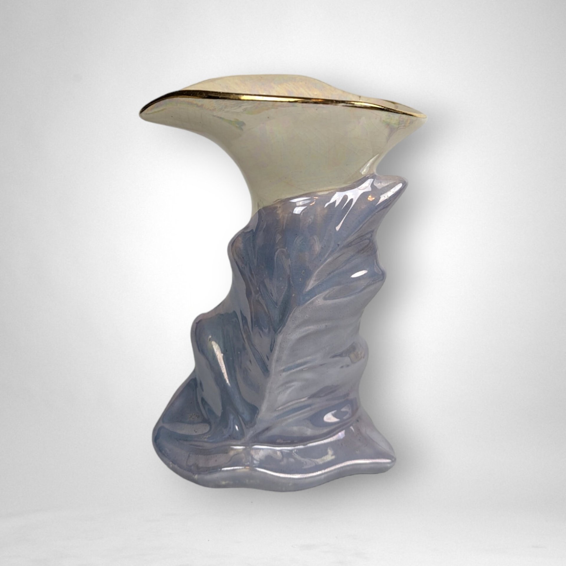 Vintage Kass Iridescent Calla Lily Ceramic Vase