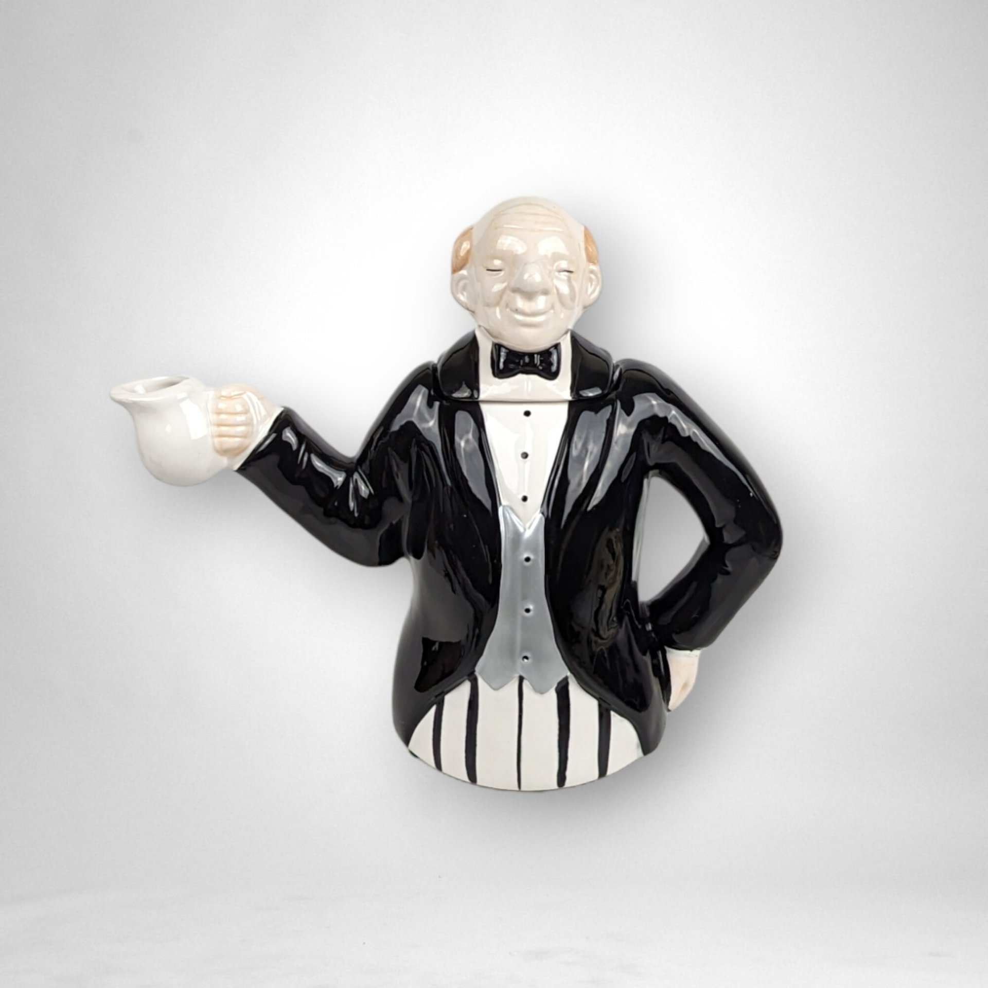 1992 Bombay Butler/Waiter Decorative Ceramic Teapot