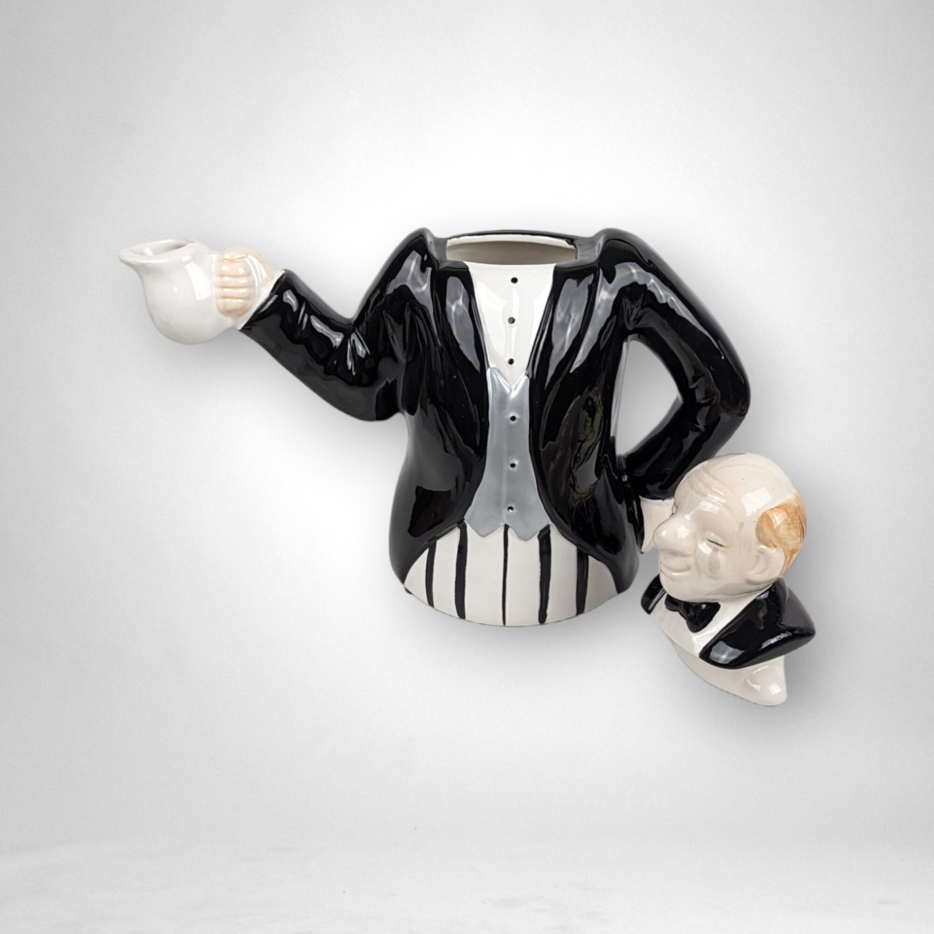 1992 Bombay Butler/Waiter Decorative Ceramic Teapot