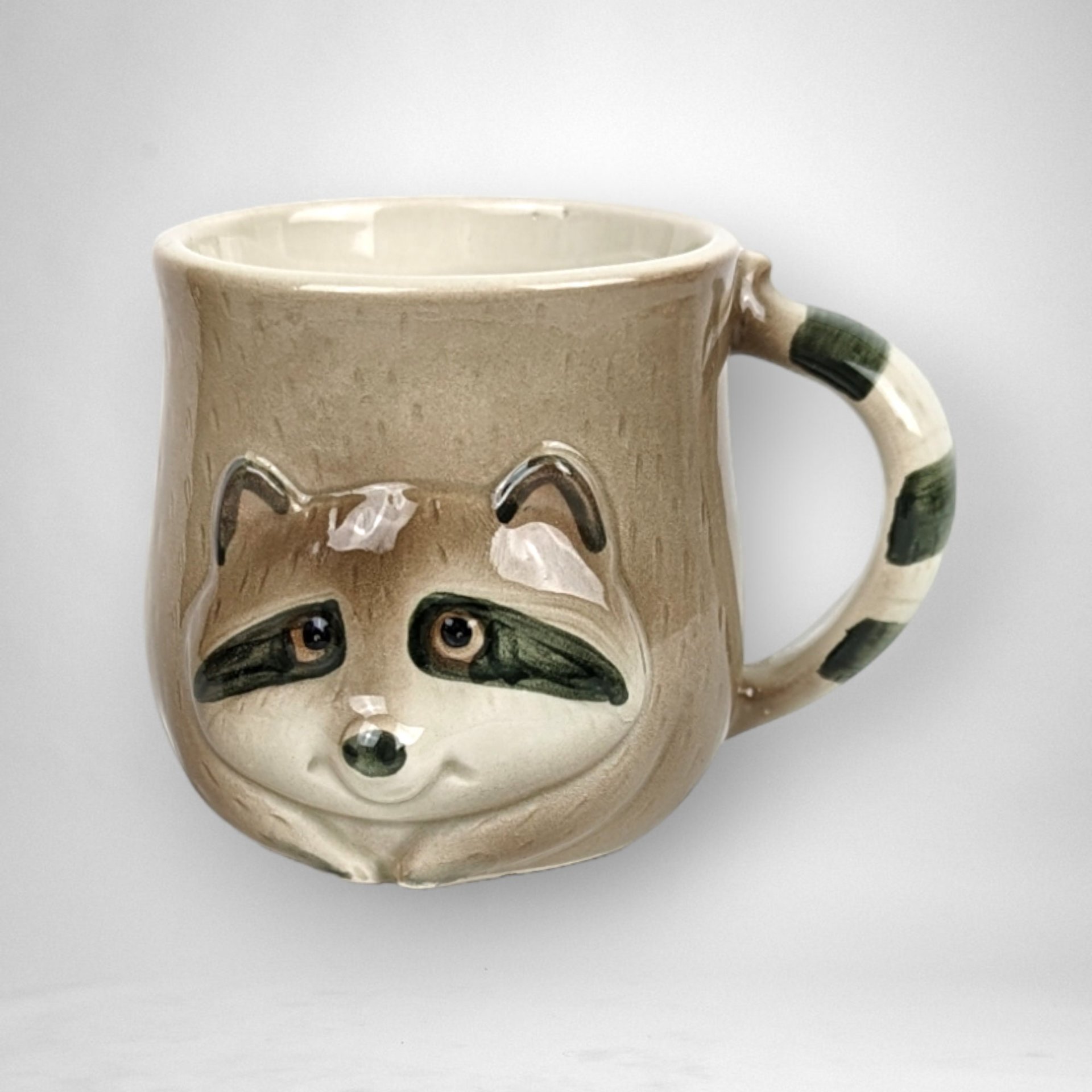 Charming Vintage Fitz and Floyd Raccoon Mugs - Set of 2