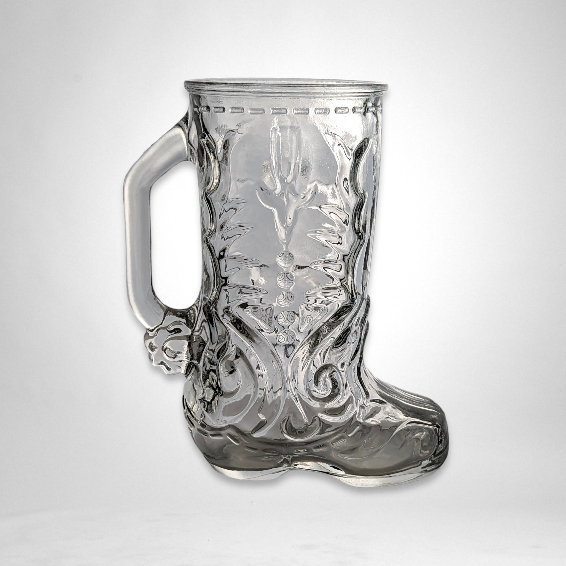 Vintage Glass Cowboy Boot Mug