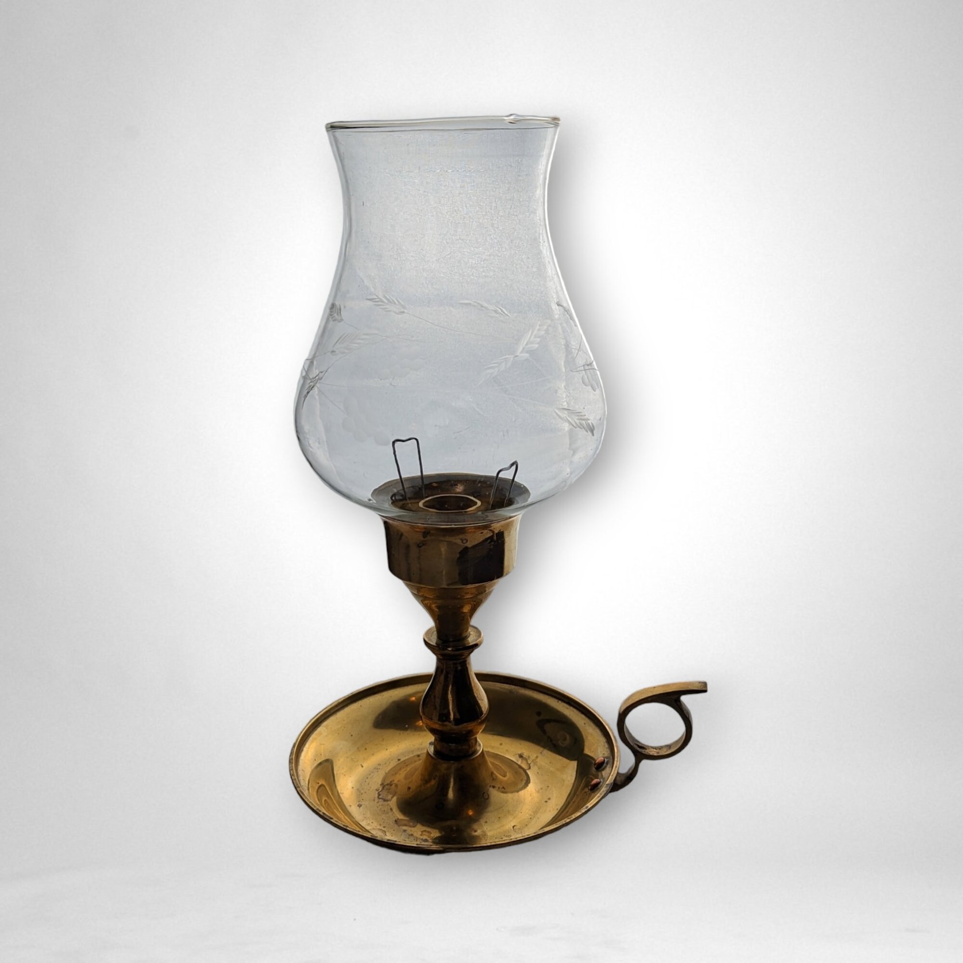 Vintage Solid Brass Hurricane Candle Holder
