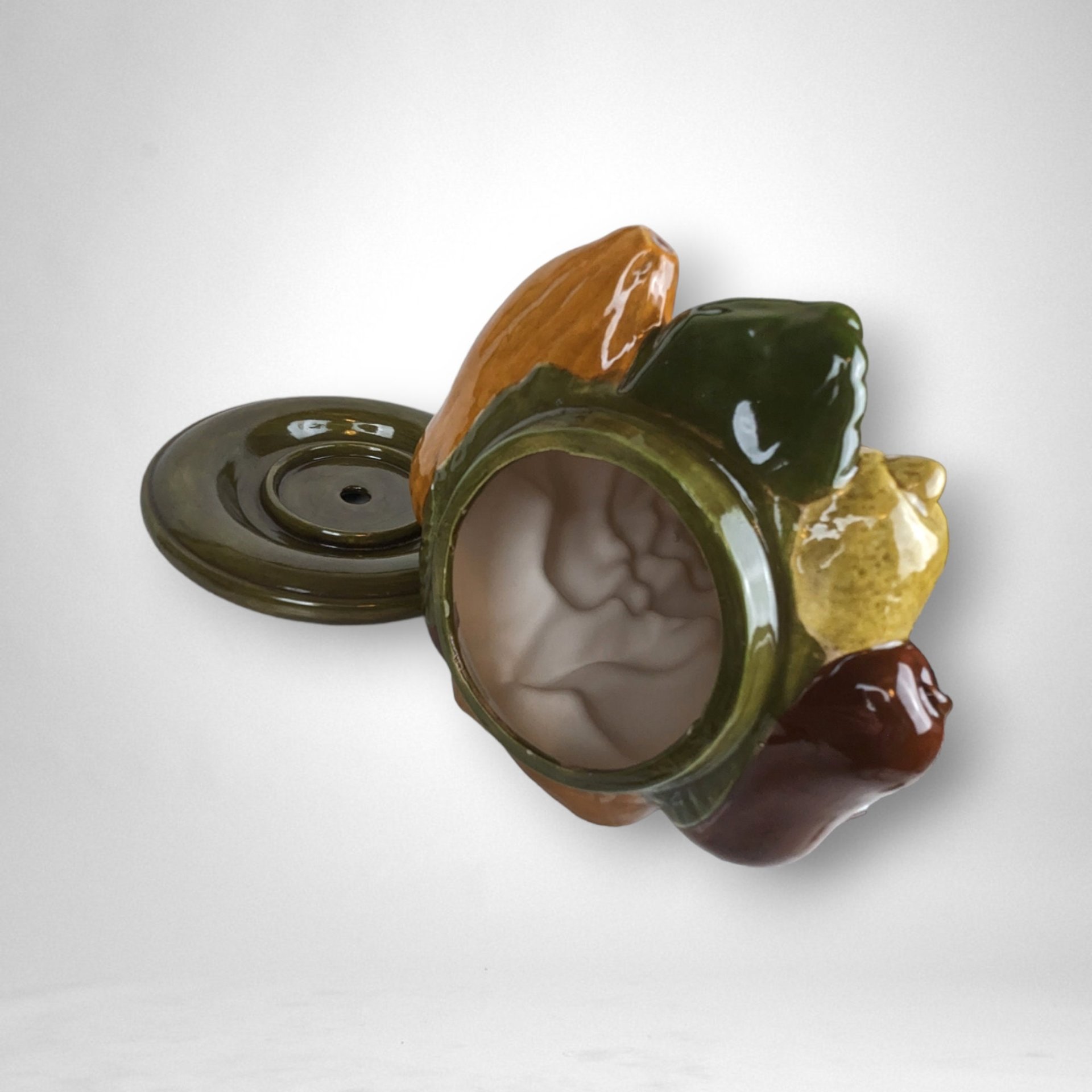 Timeless Elegance: F. Rykkan Vintage Large Ceramic Fruit Topiary Centerpiece