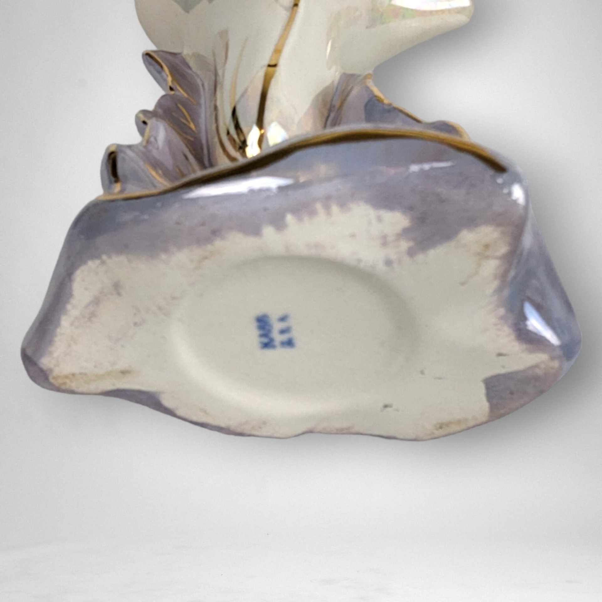 Vintage Kass Iridescent Calla Lily Ceramic Vase