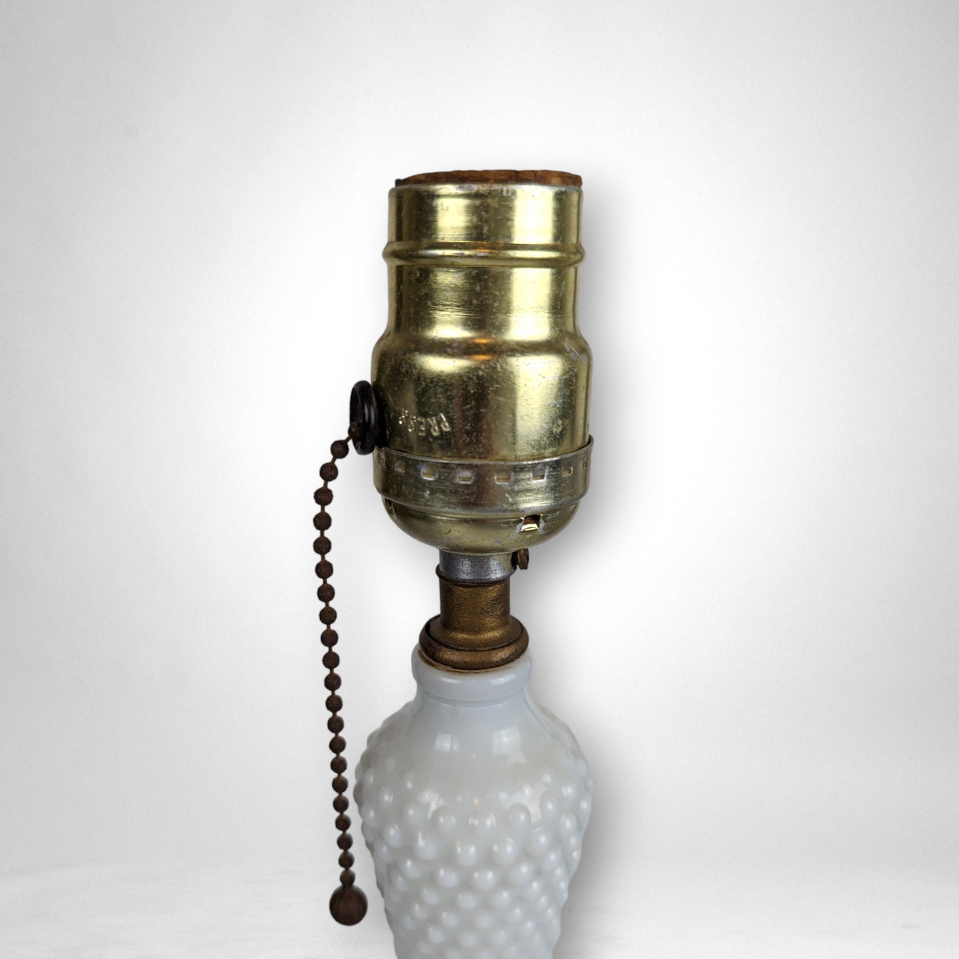 Vintage Milk Glass Hobnail Table Lamp - Shade Not Included