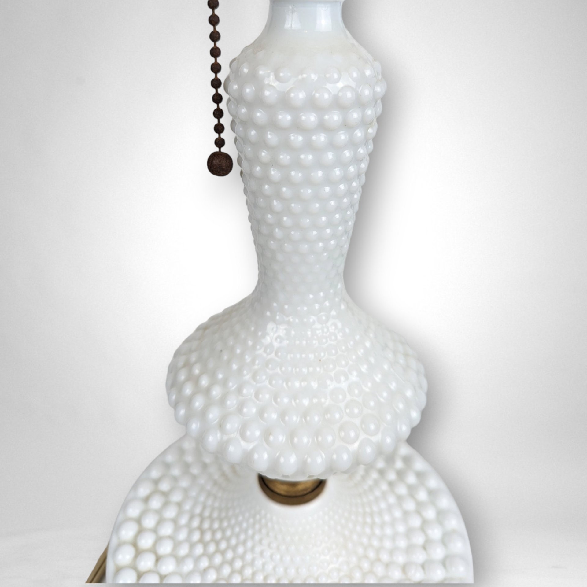 Vintage Milk Glass Hobnail Table Lamp - Shade Not Included