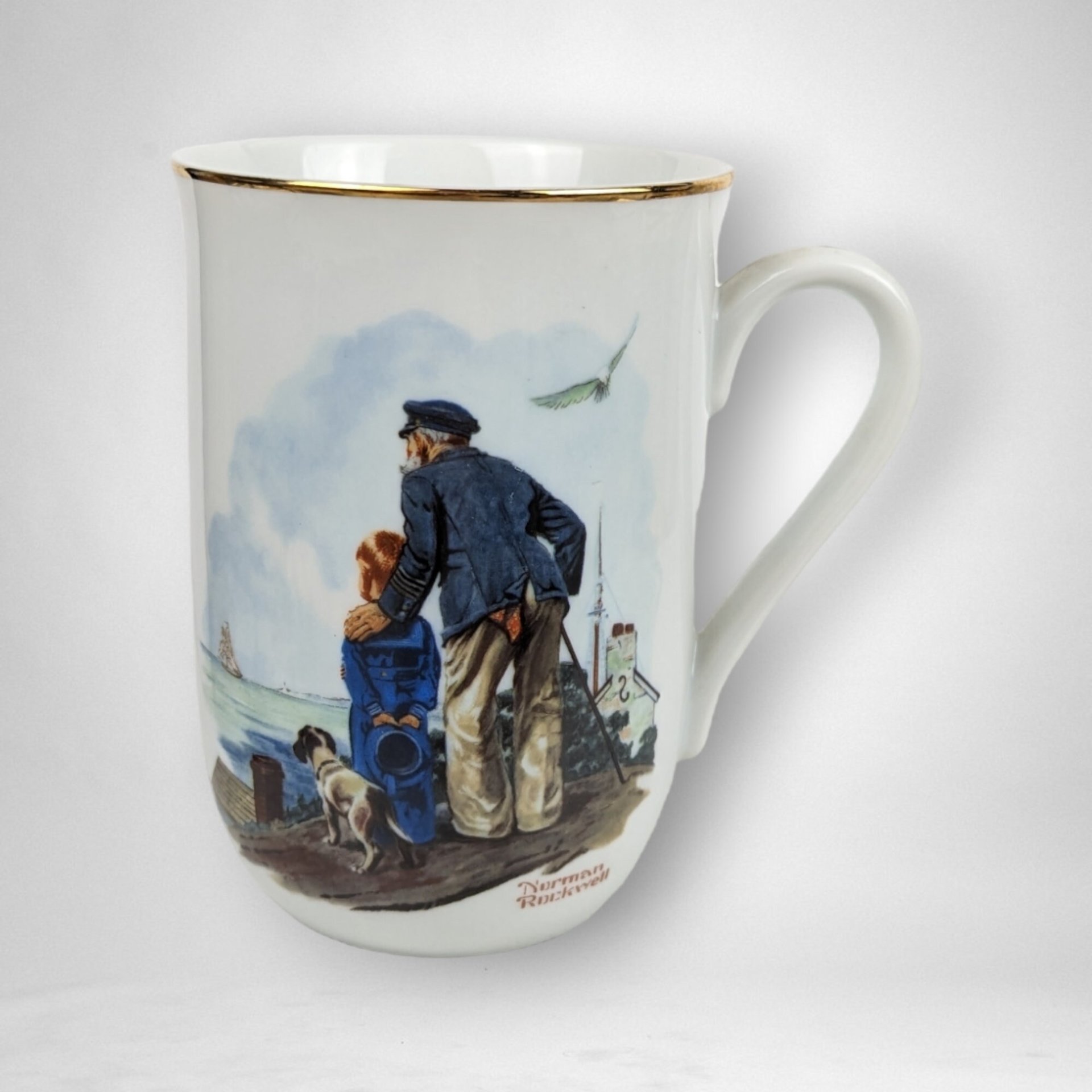 1985 Norman Rockwell 4 Piece Collector Mug Set