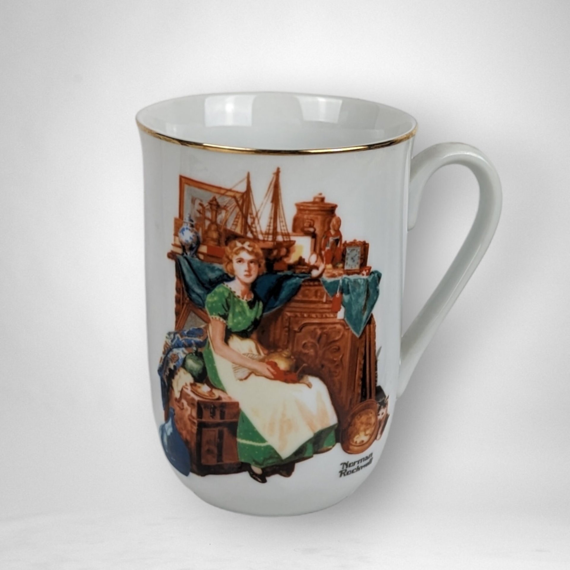 1985 Norman Rockwell 4 Piece Collector Mug Set