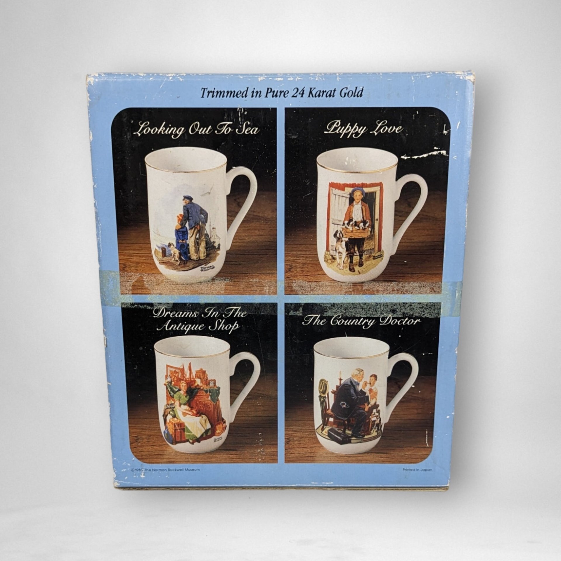 1985 Norman Rockwell 4 Piece Collector Mug Set