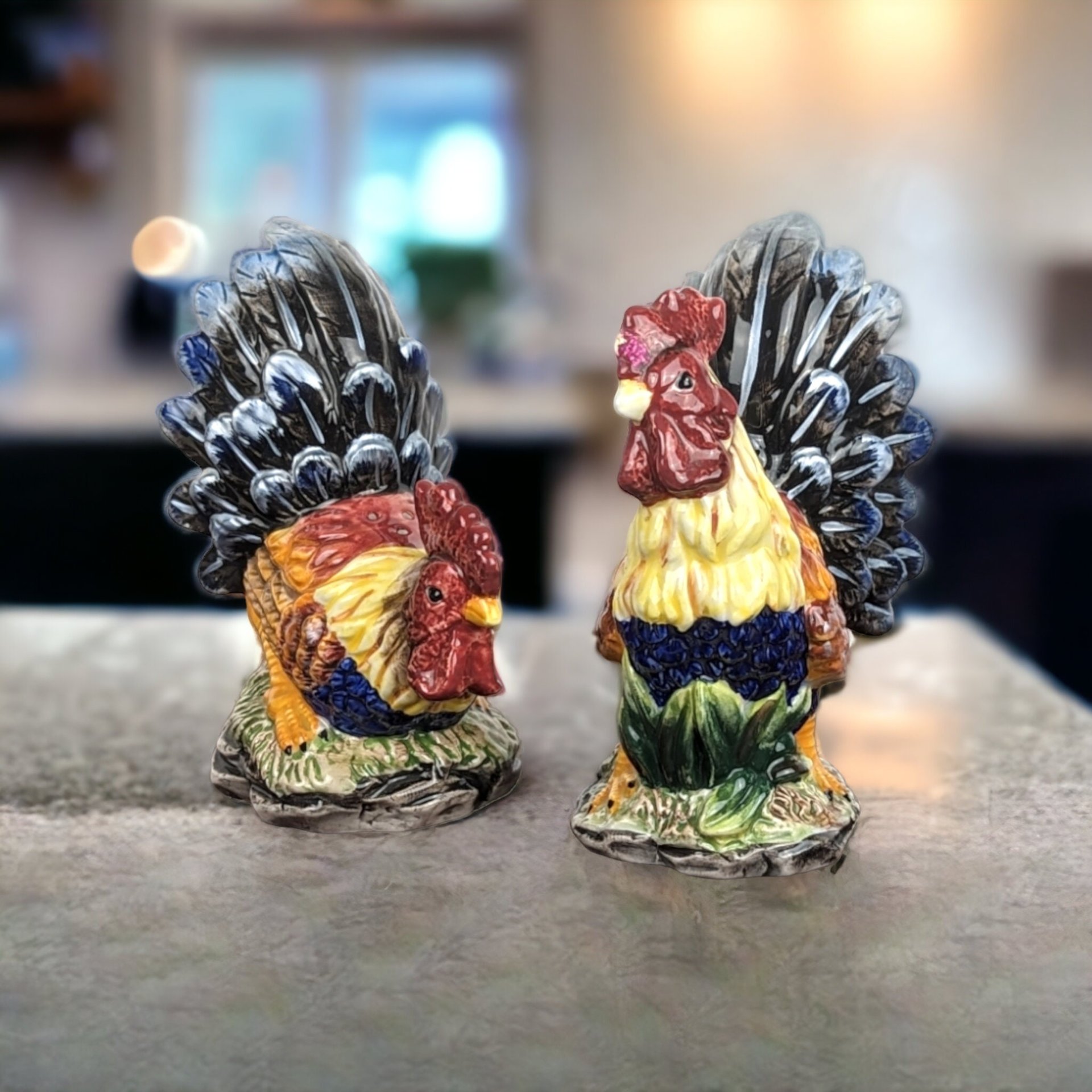Vintage Ceramic Rooster Salt and Pepper Shakers