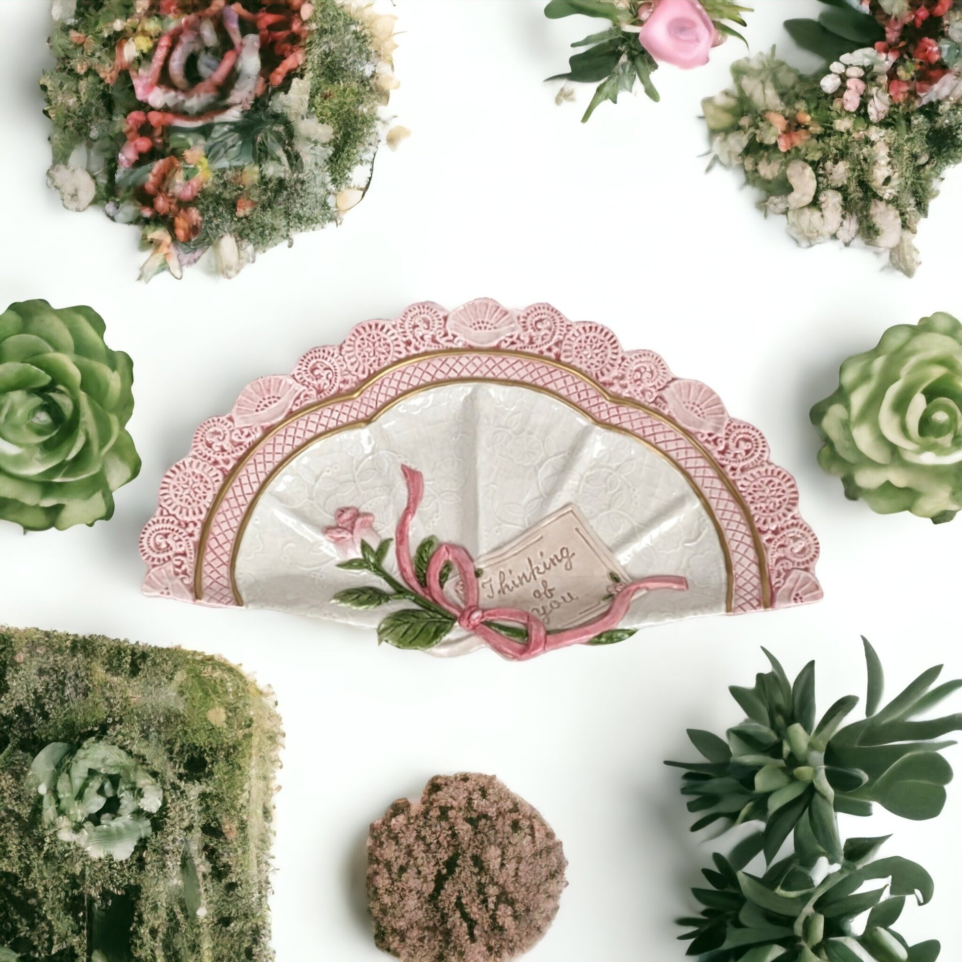 Fitz and Floyd Omnibus Victorian Postcards Fan Tray