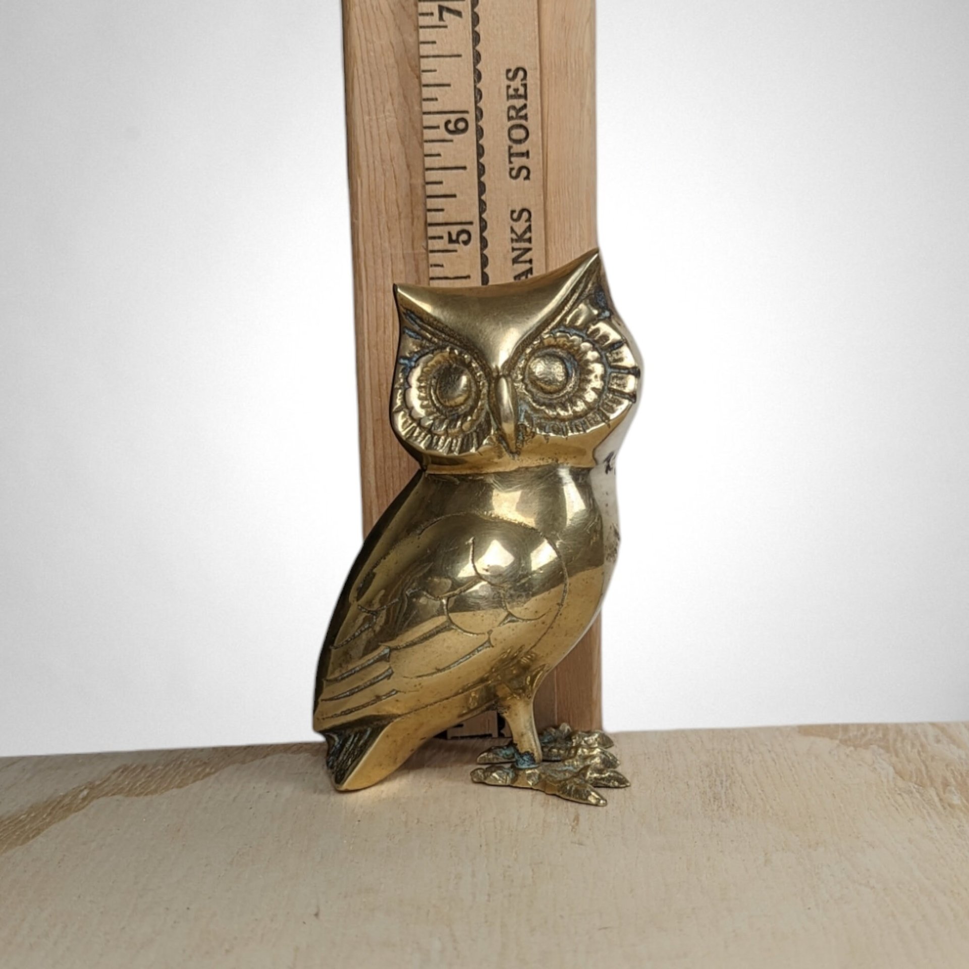 Vintage Pair of Brass Owl Figurines