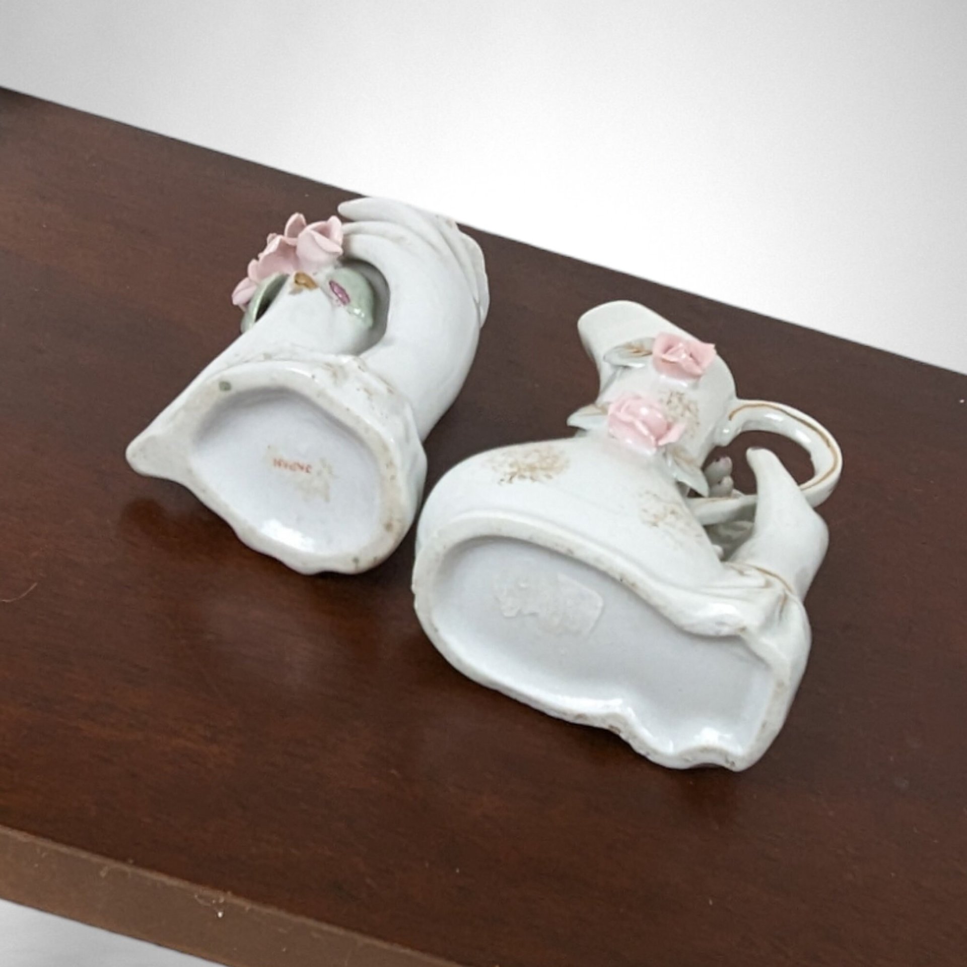 Timeless Elegance: Vintage Ceramic Hand Vases - A Pair of Artistic Grace