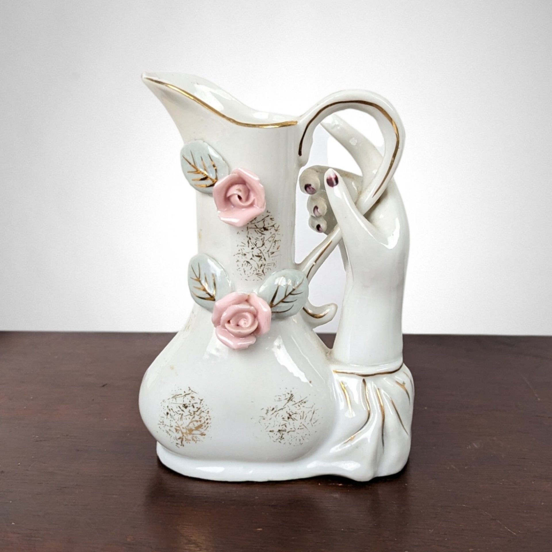 Timeless Elegance: Vintage Ceramic Hand Vases - A Pair of Artistic Grace