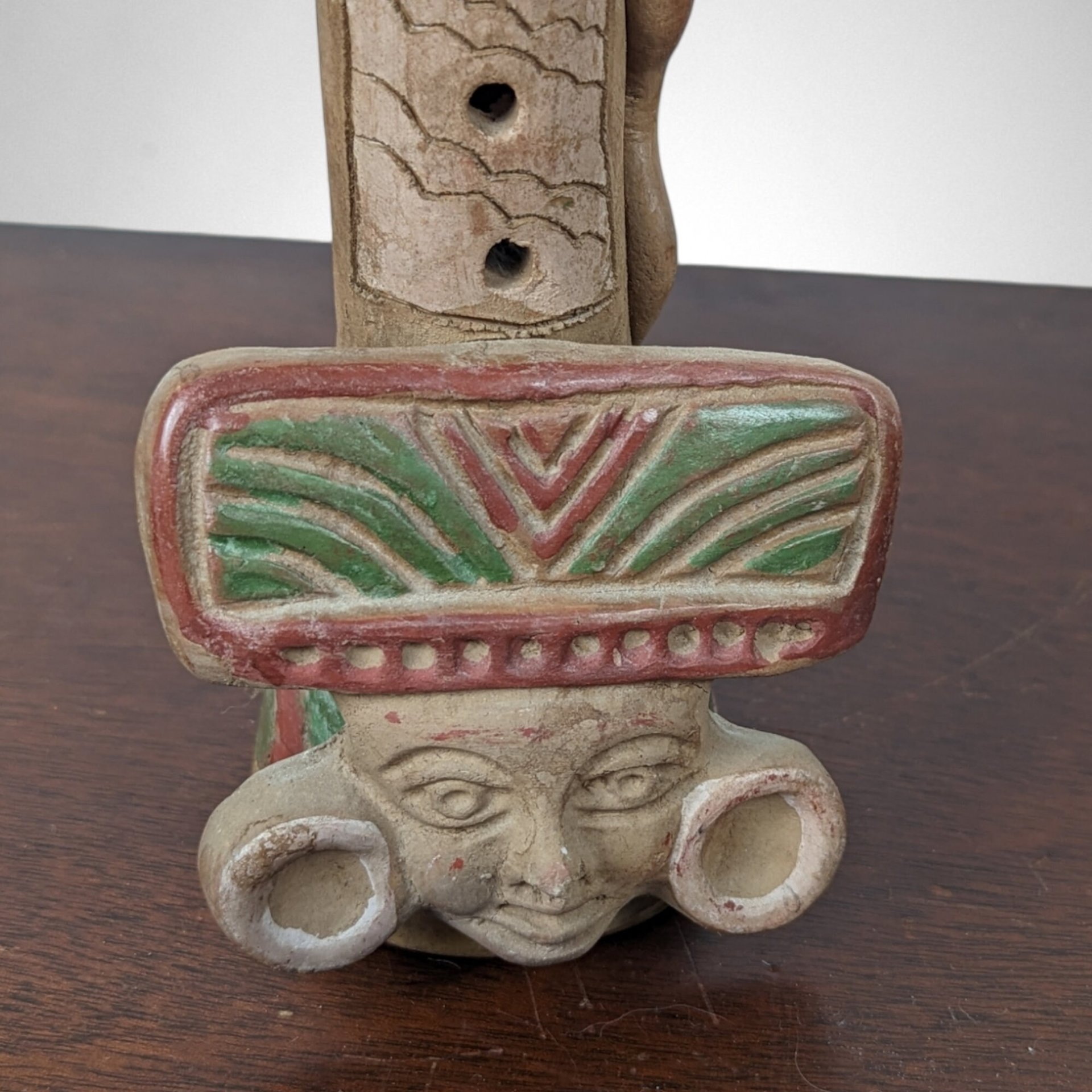 Mayan Aztec Clay Flute Folk Art Pottery
