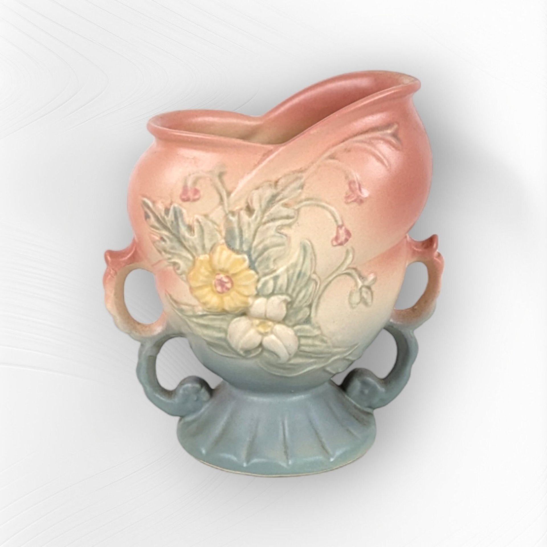 Vintage Hull Pottery Pink and Blue Wild Flower 6" Vase - Classic Floral Elegance