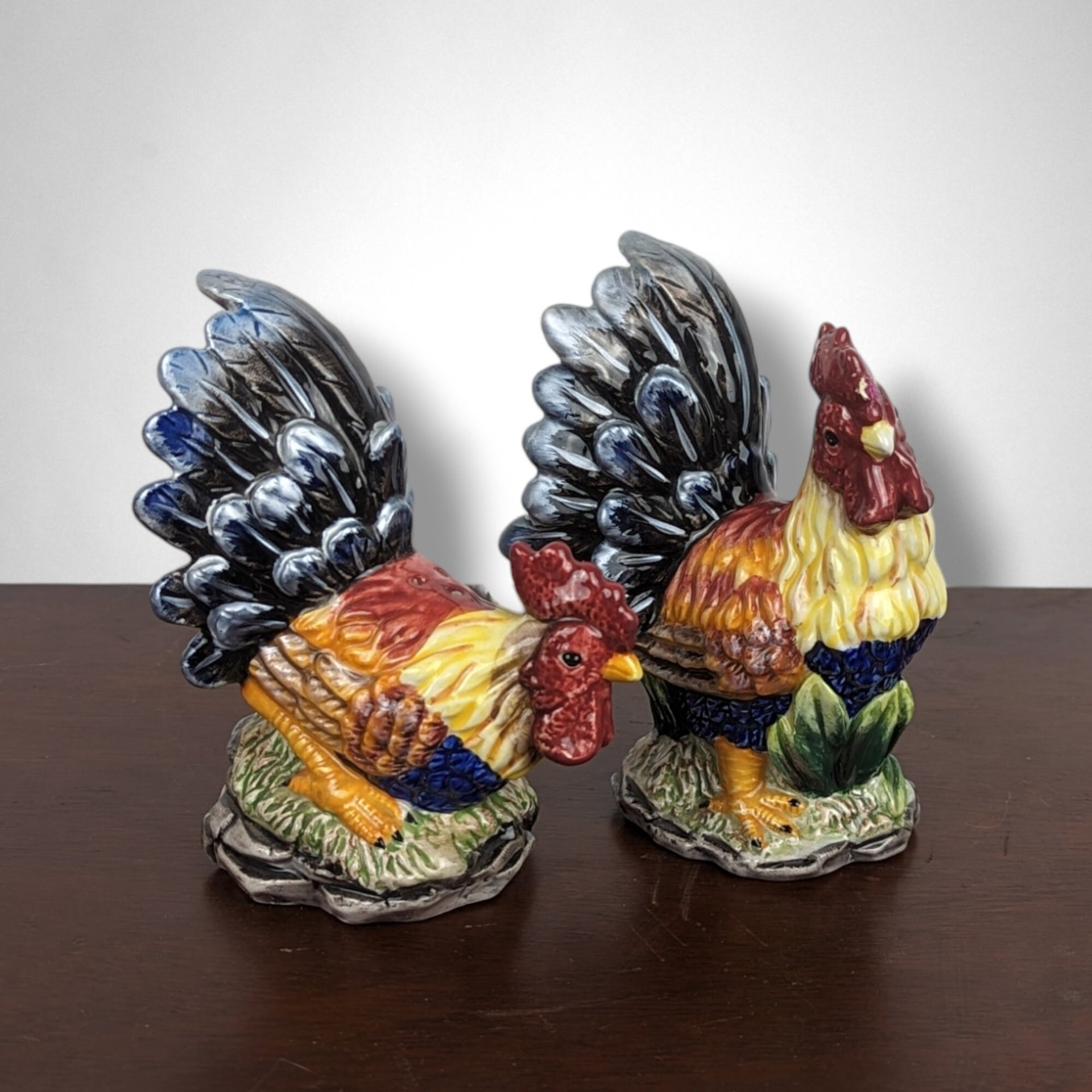 Vintage Ceramic Rooster Salt and Pepper Shakers