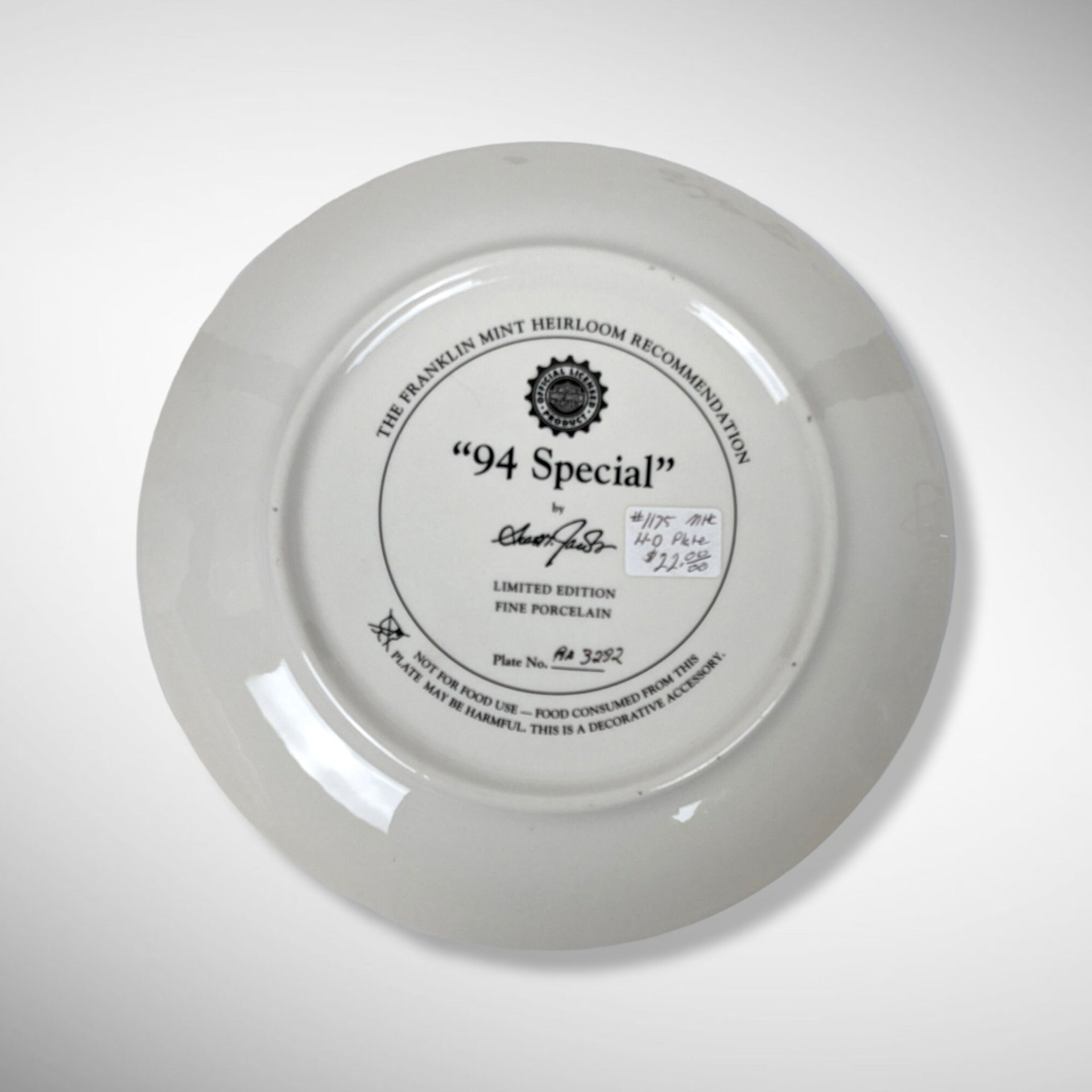 Franklin Mint Collector Plates (1958 Duo-Glide & 1994 Special), Your Choice