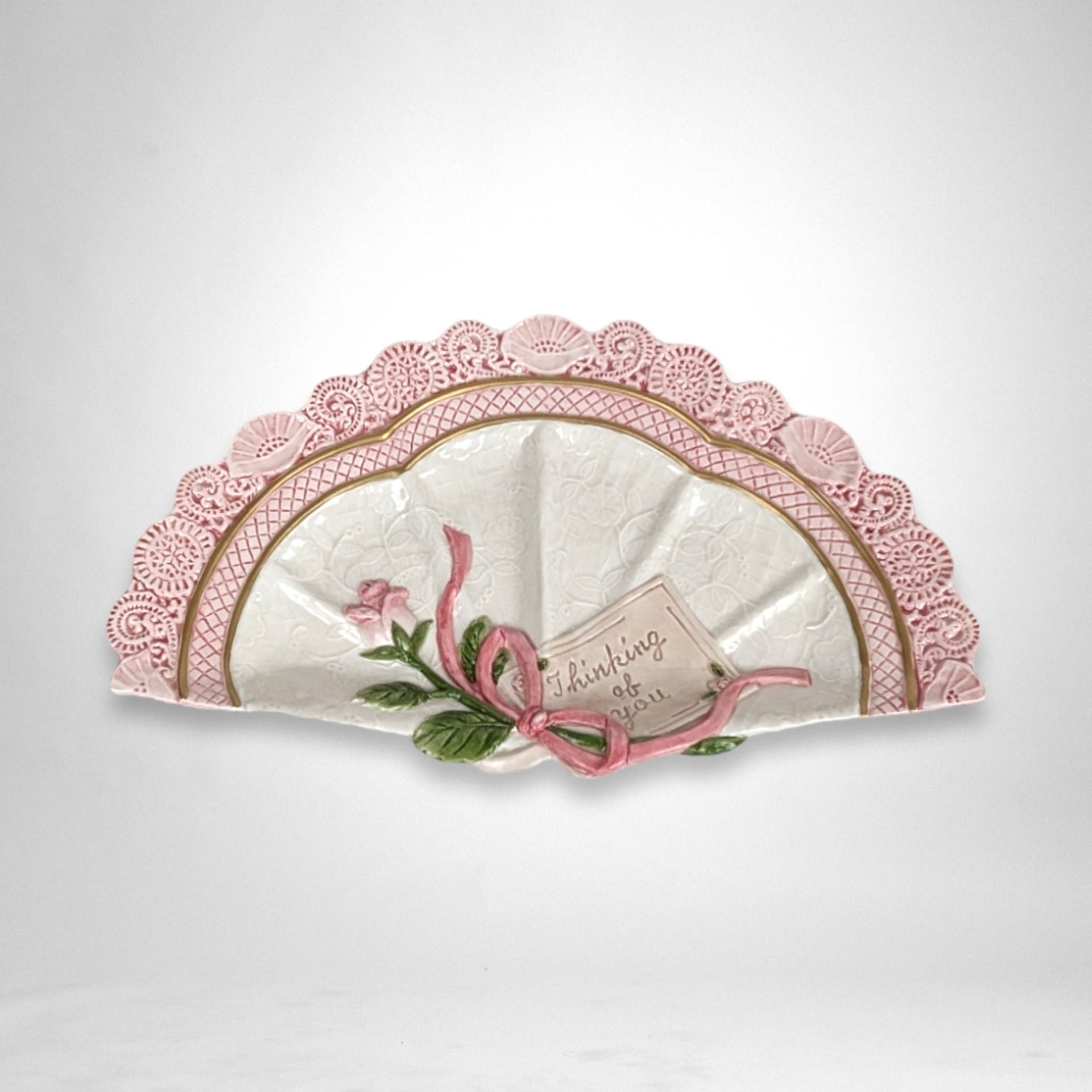 Fitz and Floyd Omnibus Victorian Postcards Fan Tray